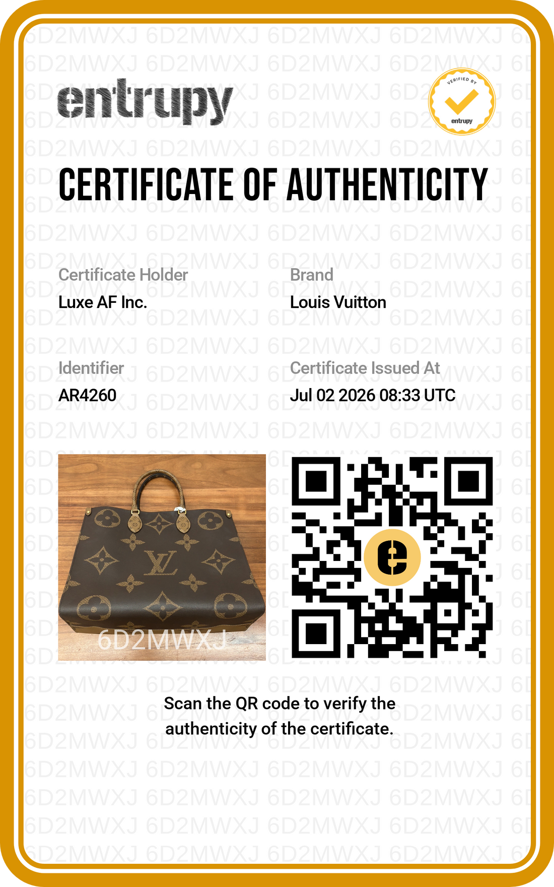 Louis Vuitton Onthego GM Monogram Canvas Handle Bag LV3212