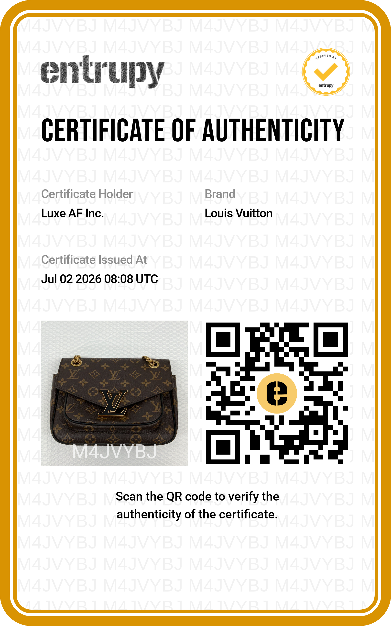 Louis Vuitton Passy Monogram Canvas Chain Shoulder Bag LV3196