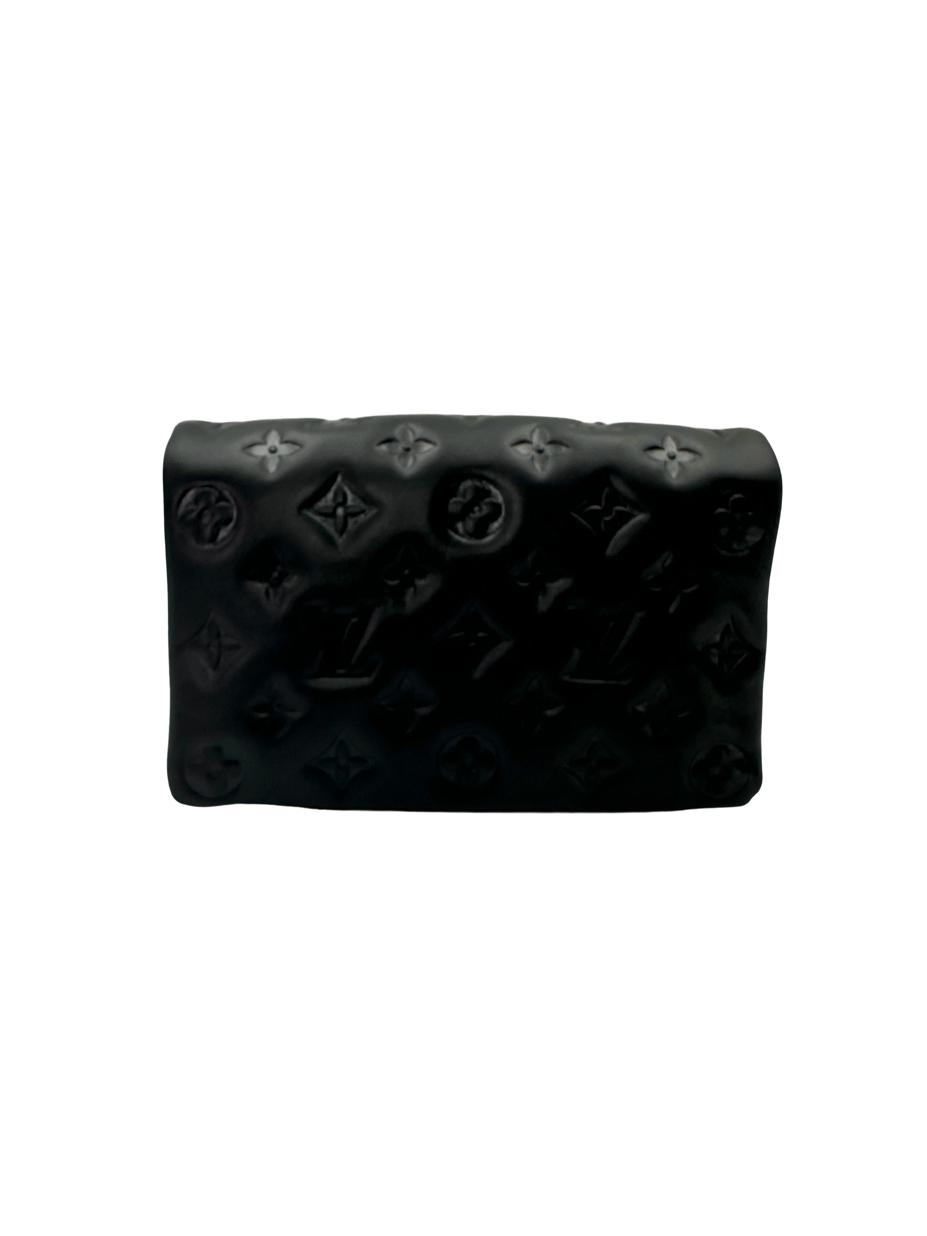 Louis Vuitton Coussin Black Monogram Embossed Puffy Leather Shoulder Bag LV3205
