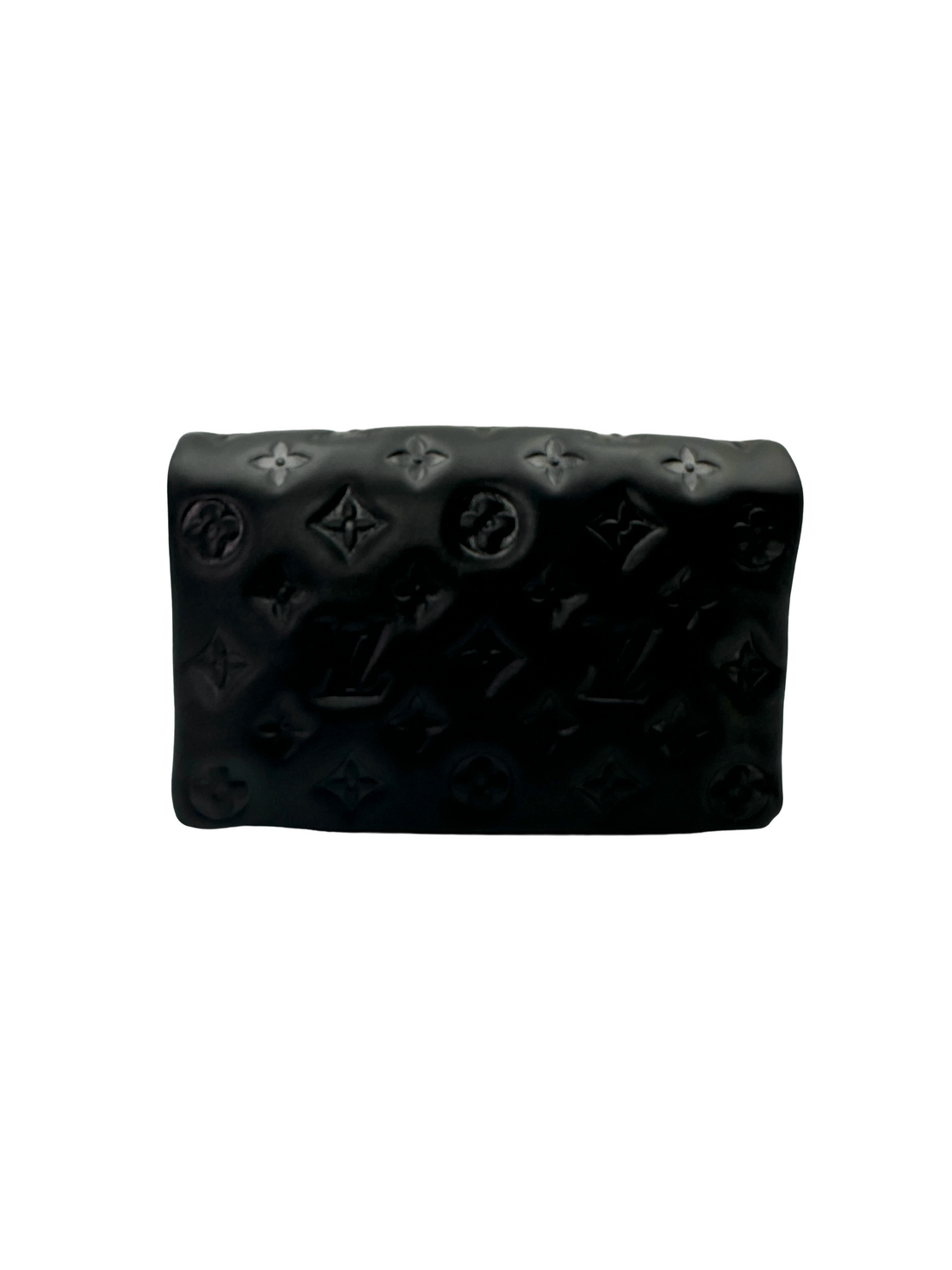 Louis Vuitton Coussin Black Monogram Embossed Puffy Leather Shoulder Bag LV3205