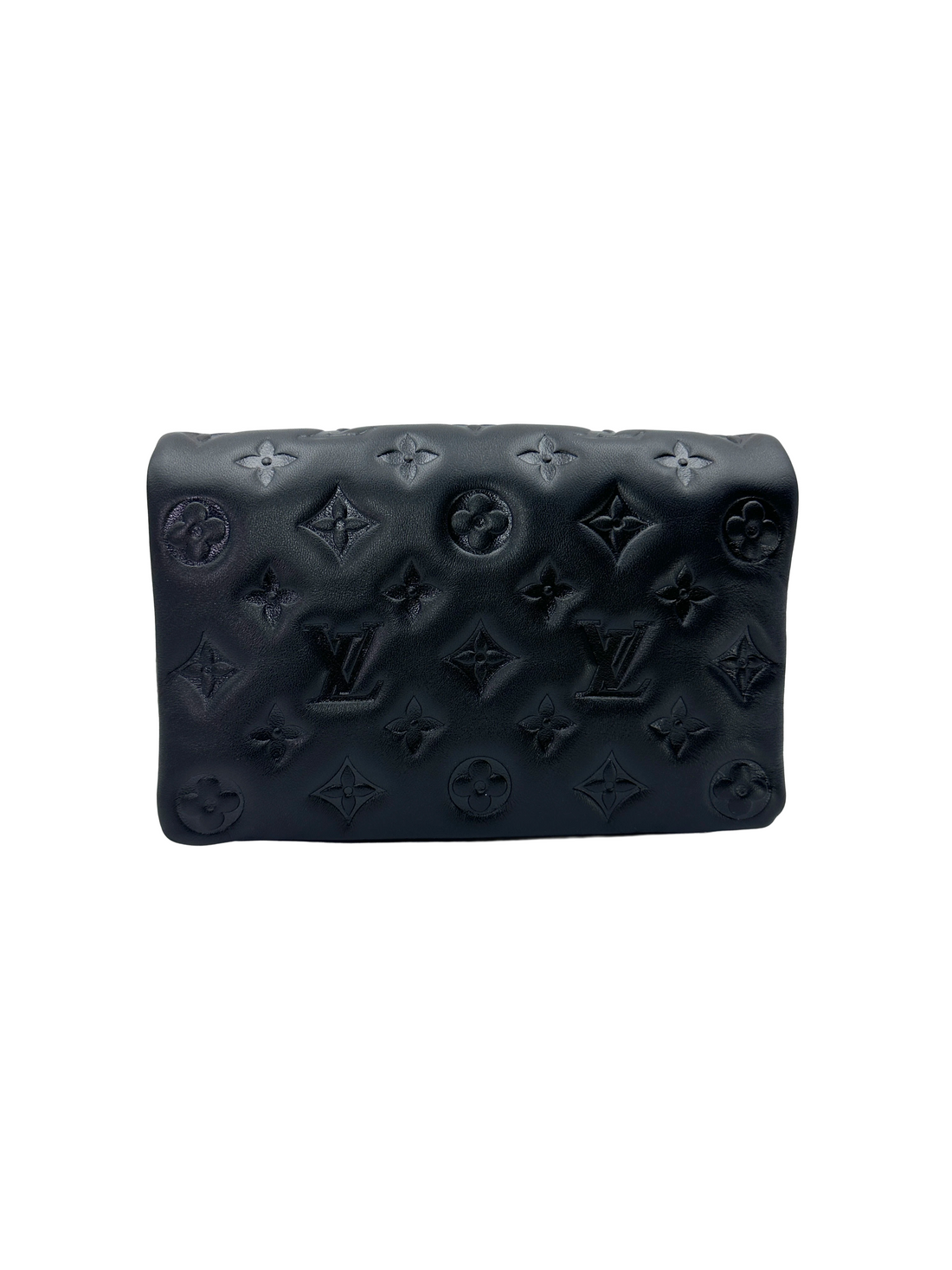 Louis Vuitton Coussin Black Monogram Embossed Puffy Leather Shoulder Bag LV3205