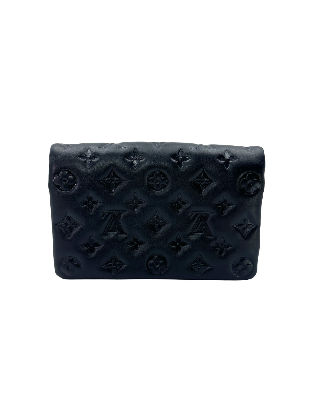 Louis Vuitton Coussin Black Monogram Embossed Puffy Leather Shoulder Bag LV3205