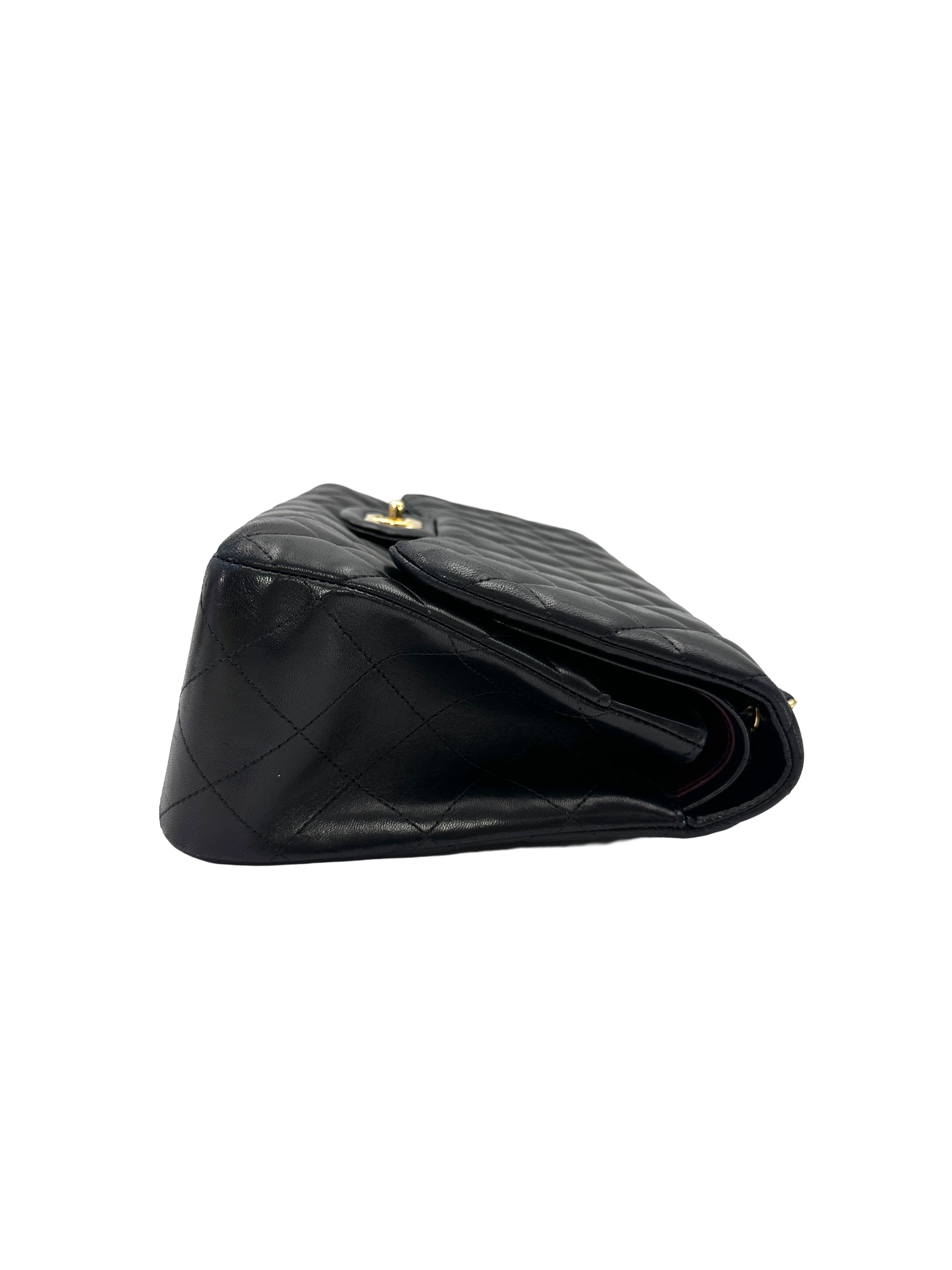 Chanel Classic Flap Black Quilted Lambskin Jumbo Shoulder Bag With Gold Hardware(14***78) CC2424