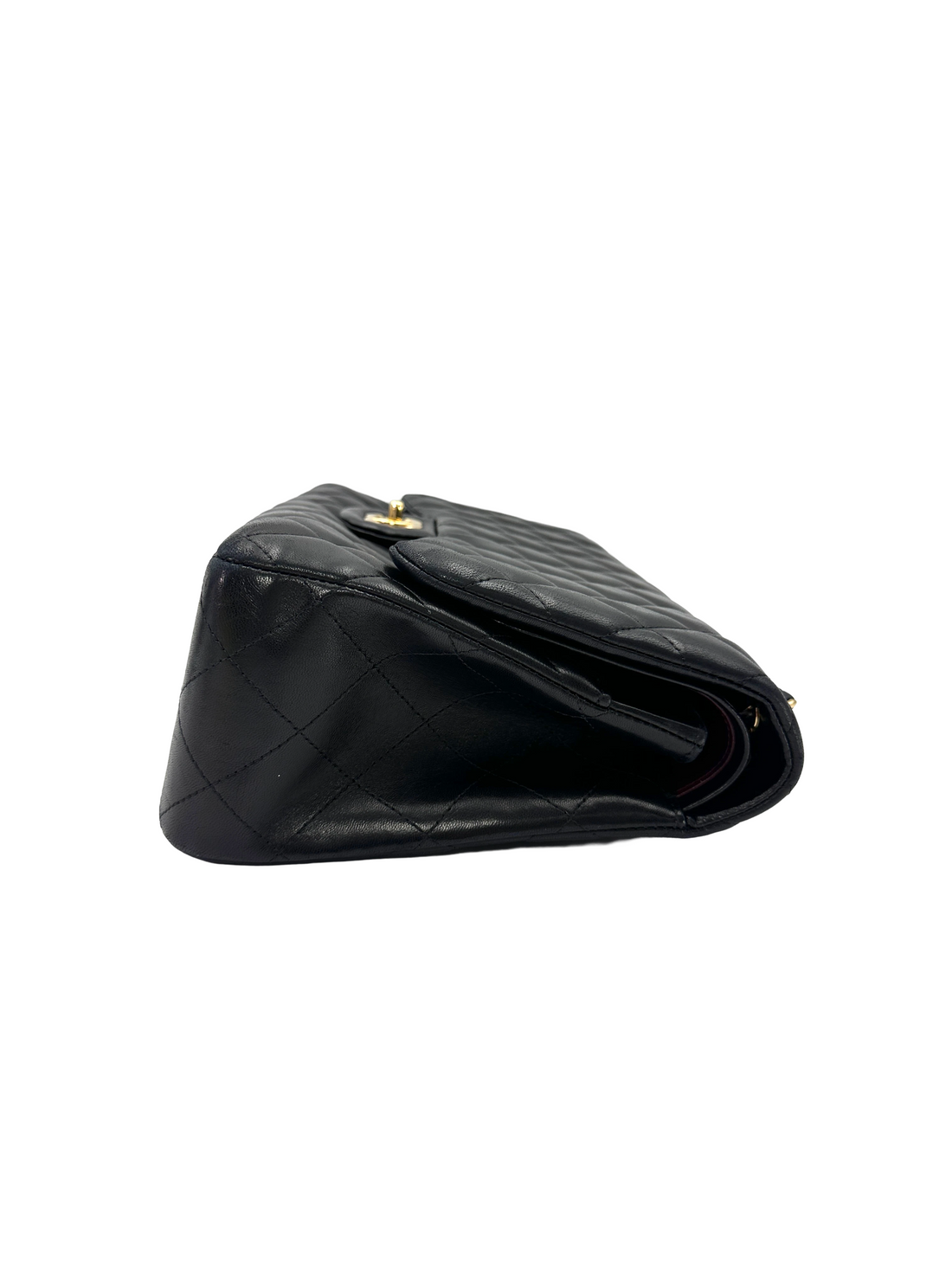 Chanel Classic Flap Black Quilted Lambskin Jumbo Shoulder Bag With Gold Hardware(14***78) CC2424