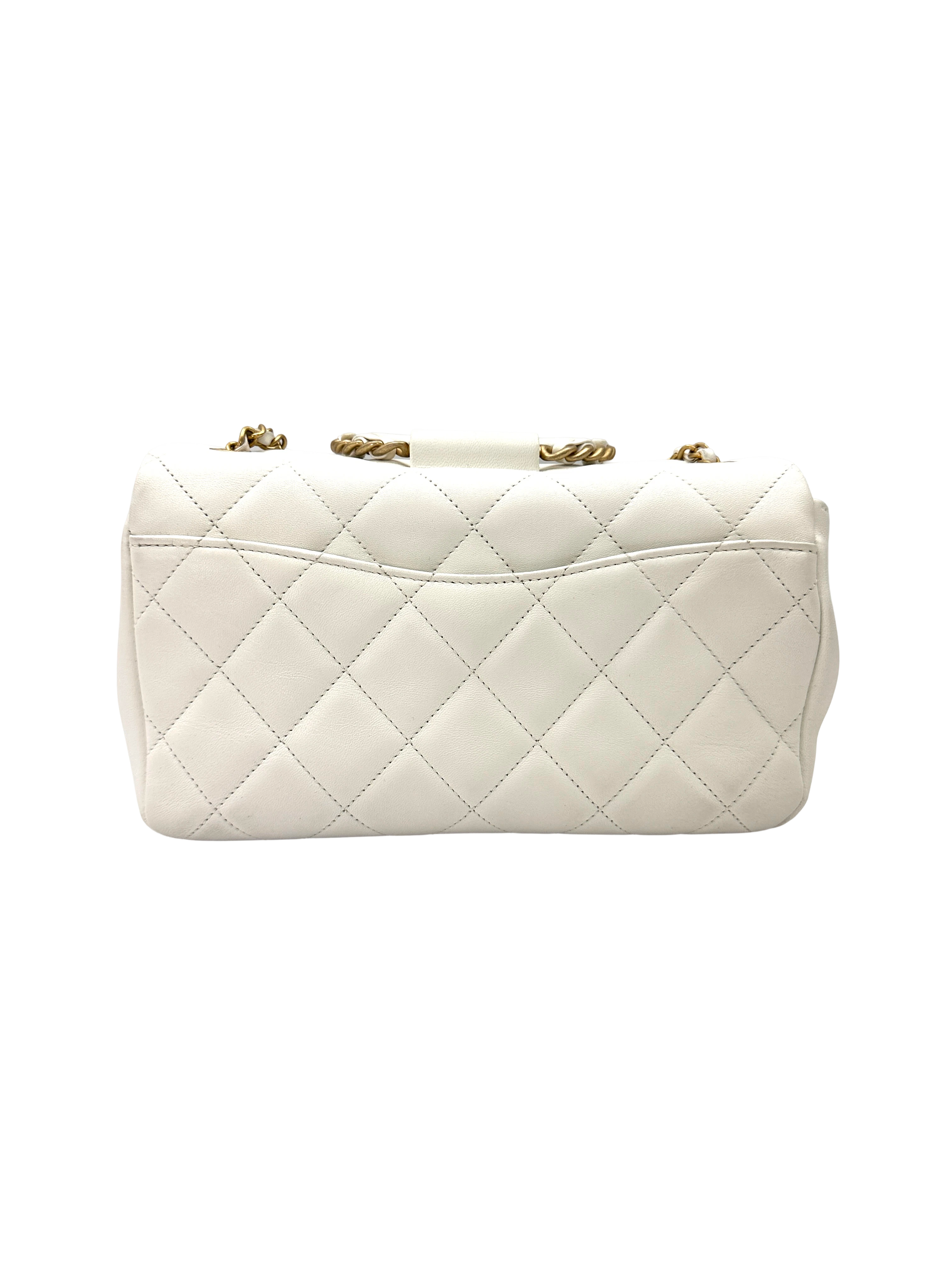 Chanel Classic Flap White Quilted Leather Mini Shoulder Bag(29***32) CC2432