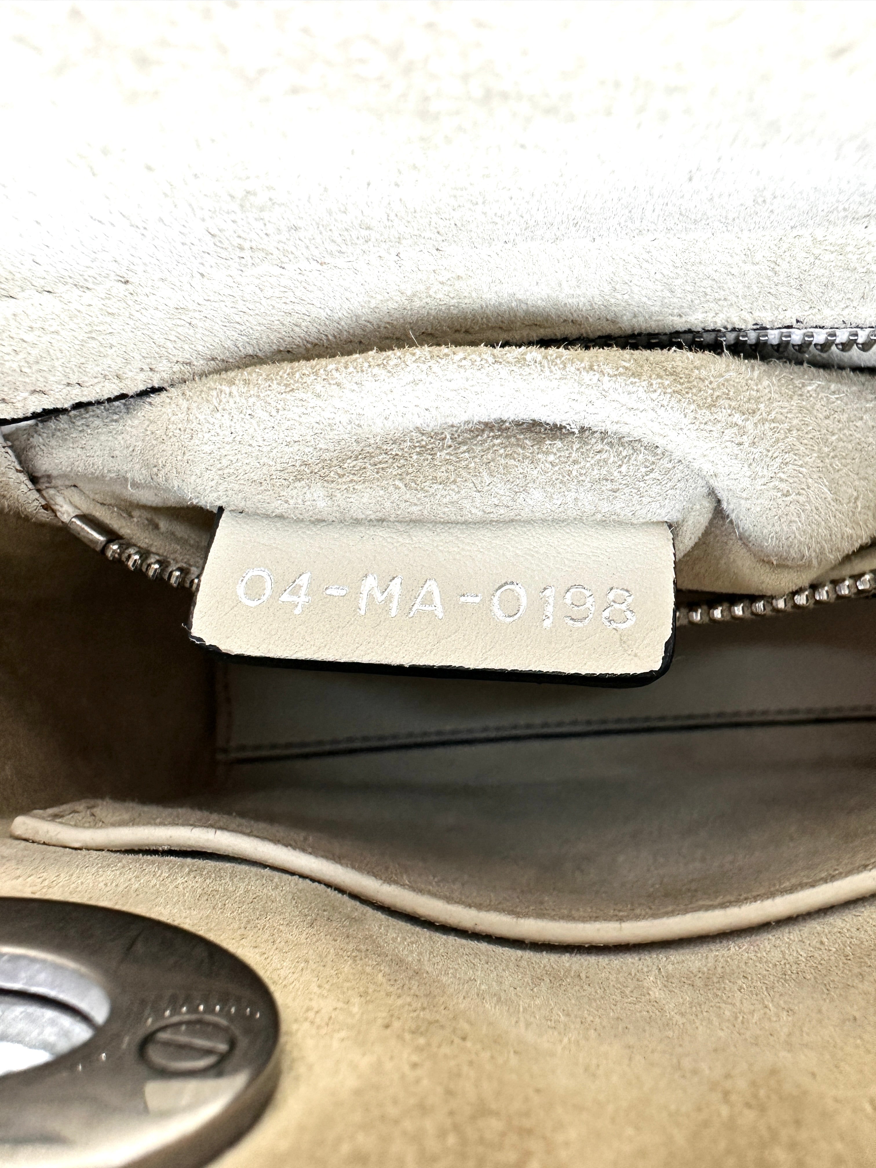 Christian Dior Lady Dior White/Black Embroidered Floral Leather Handle Bag DR870