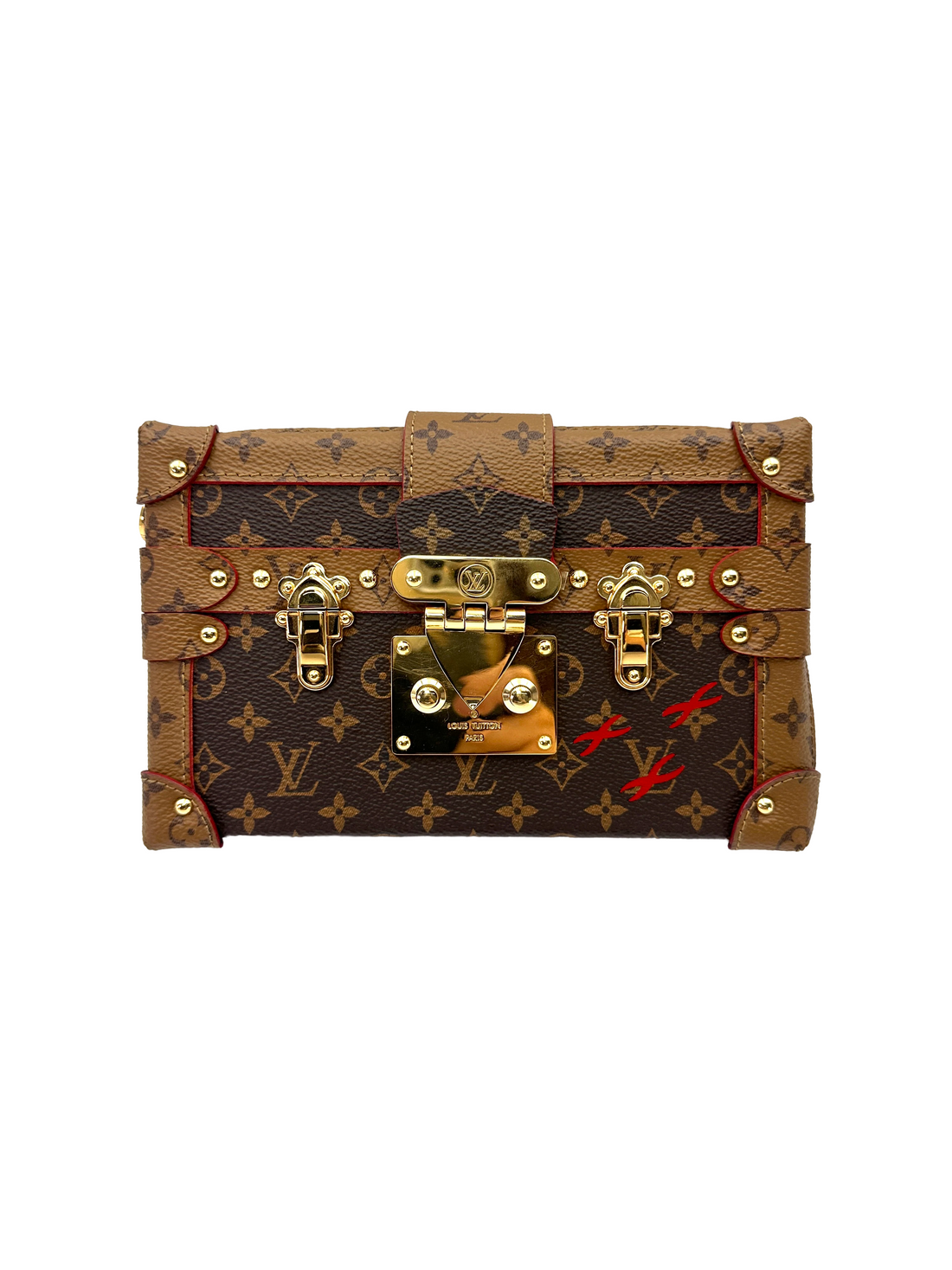 Louis Vuitton Petite Malle Monogram Canvas Shoulder Bag LV3211