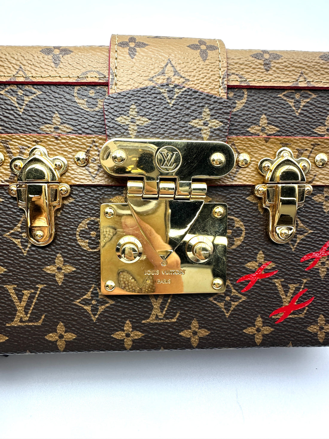 Louis Vuitton Petite Malle Monogram Canvas Shoulder Bag LV3211