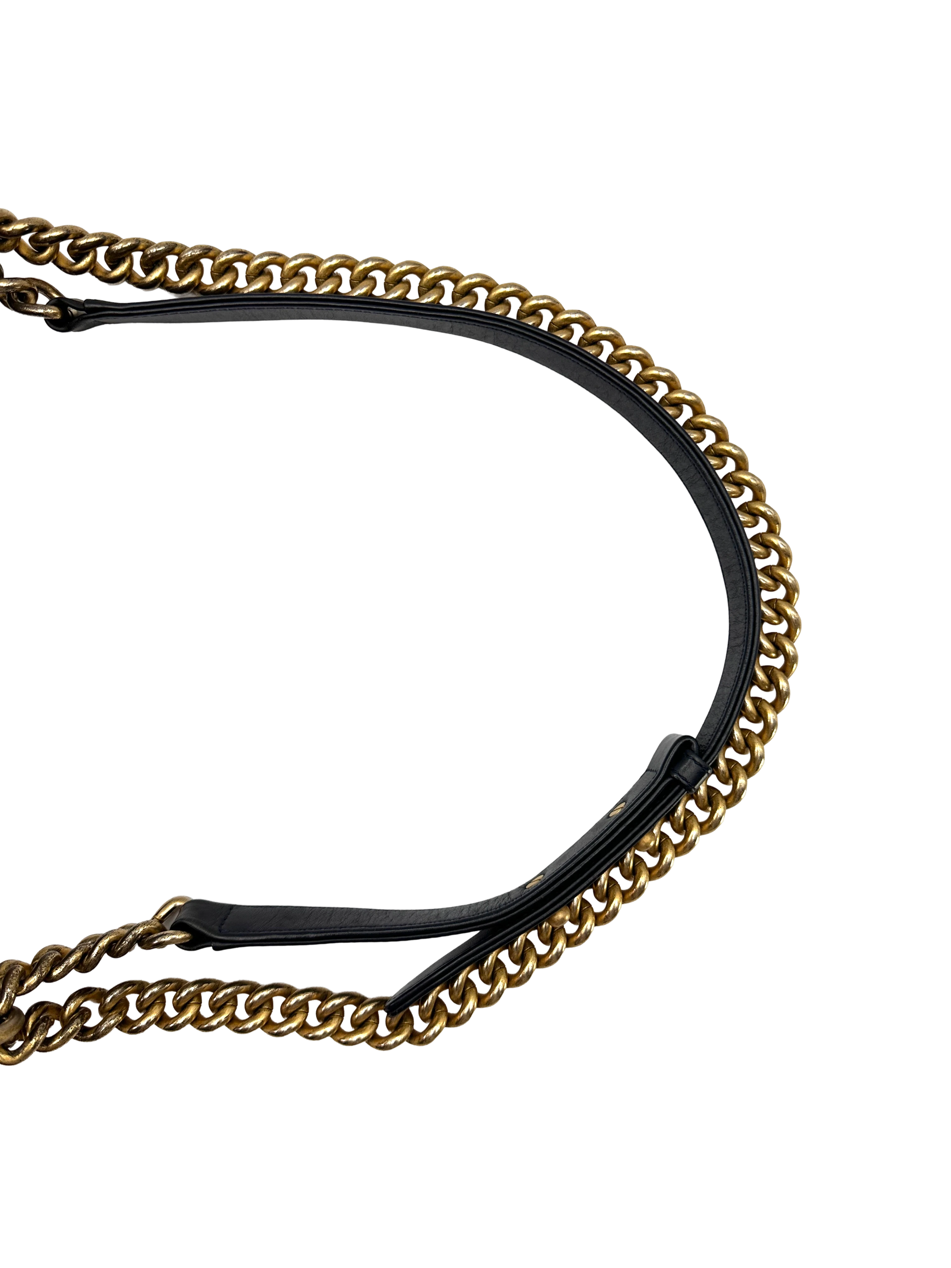 Chanel LeBoy Navy Chevron Quilted Leather Flap Bag With Gold Buckle(25***03) CC2431