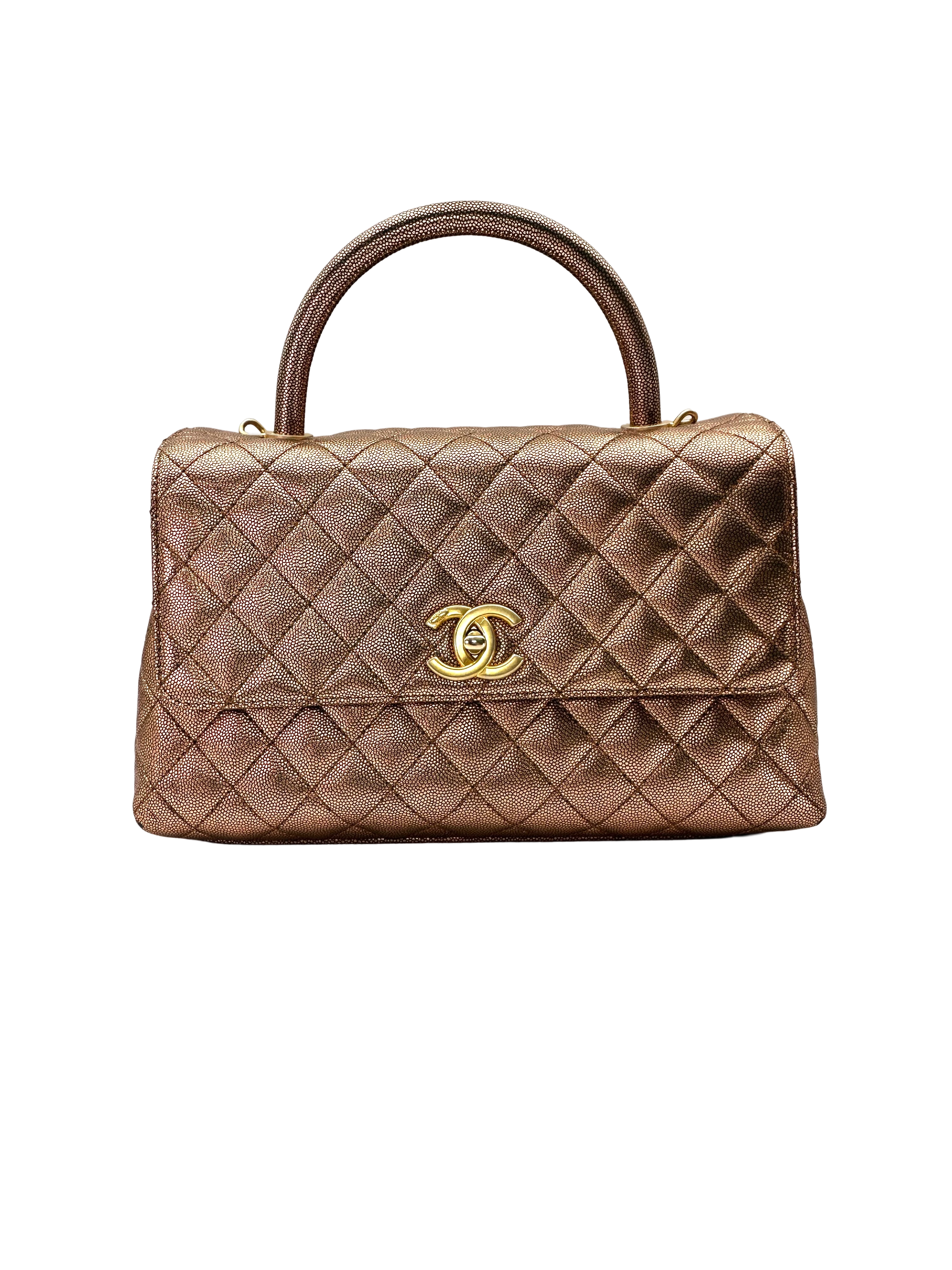 Chanel CoCo Handle Metallic Copper Caviar Leather Shoulder Bag(28***87) IRIS263