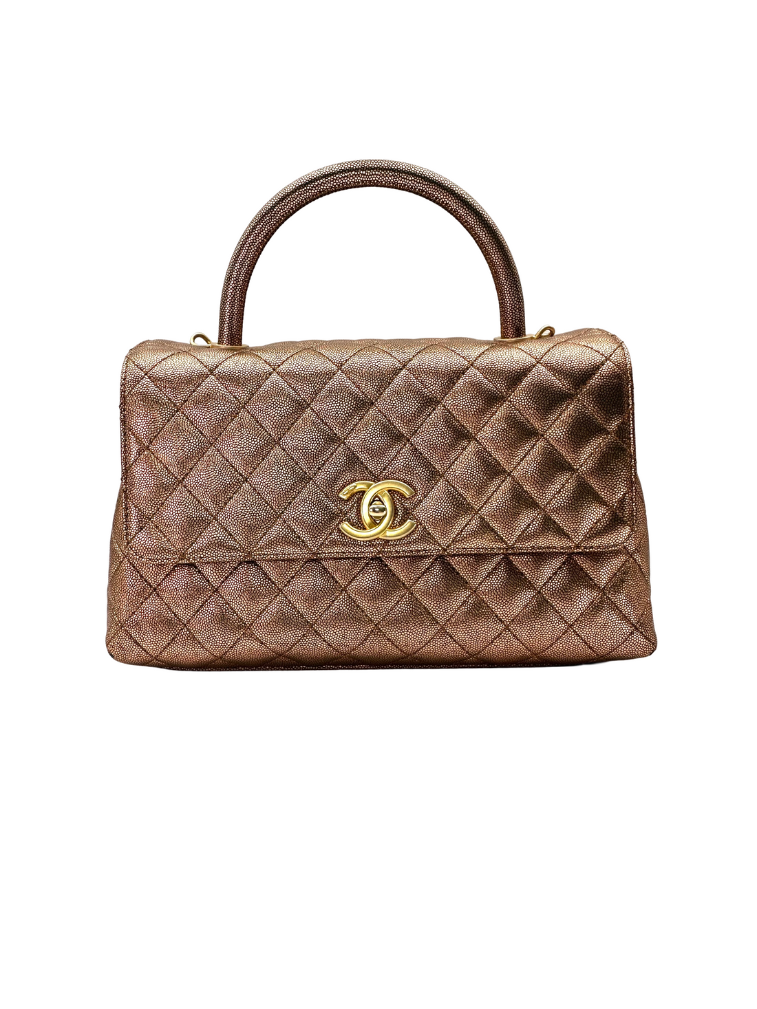 Chanel CoCo Handle Metallic Copper Caviar Leather Shoulder Bag(28***87) IRIS263