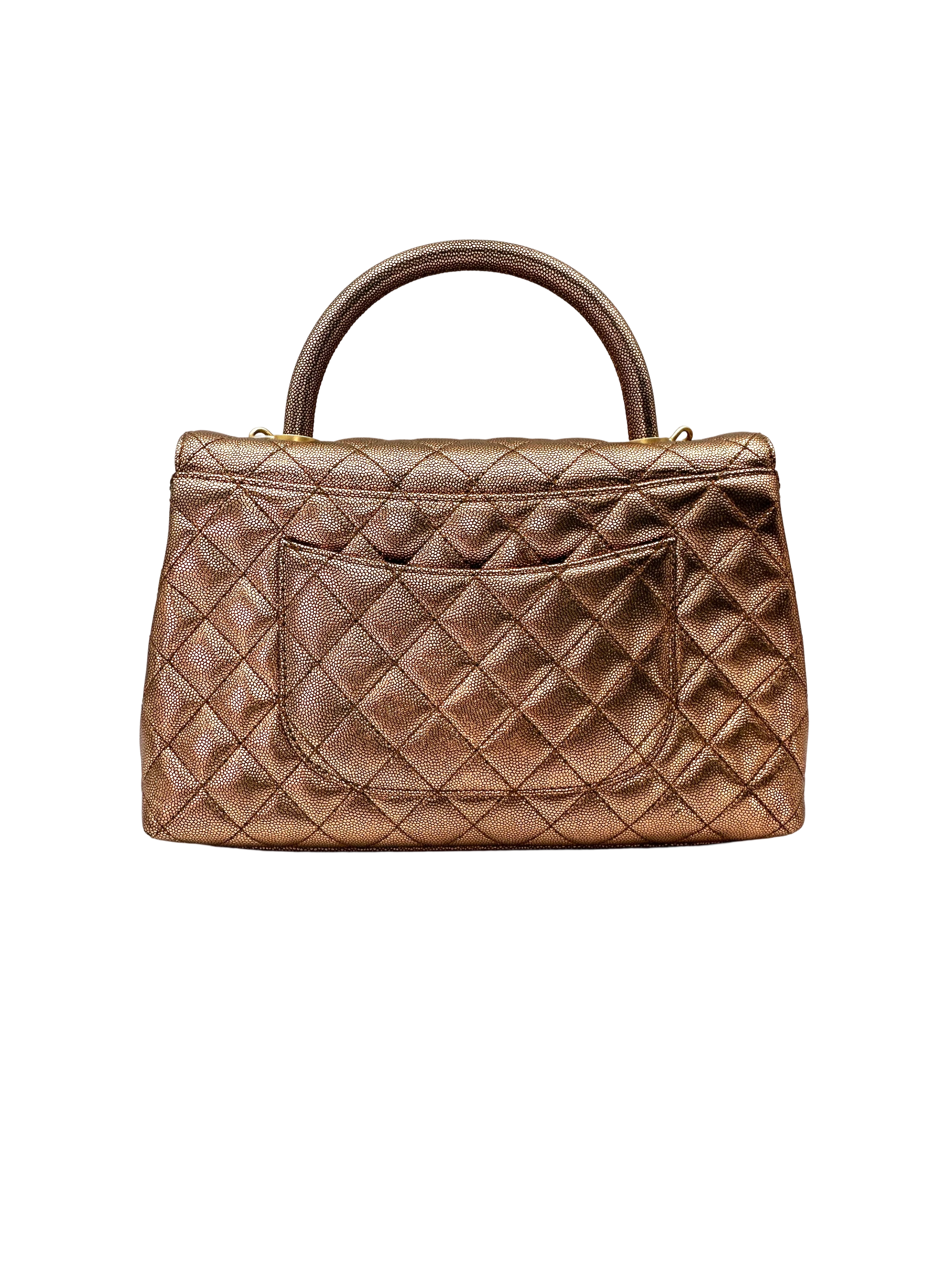 Chanel CoCo Handle Metallic Copper Caviar Leather Shoulder Bag(28***87) IRIS263