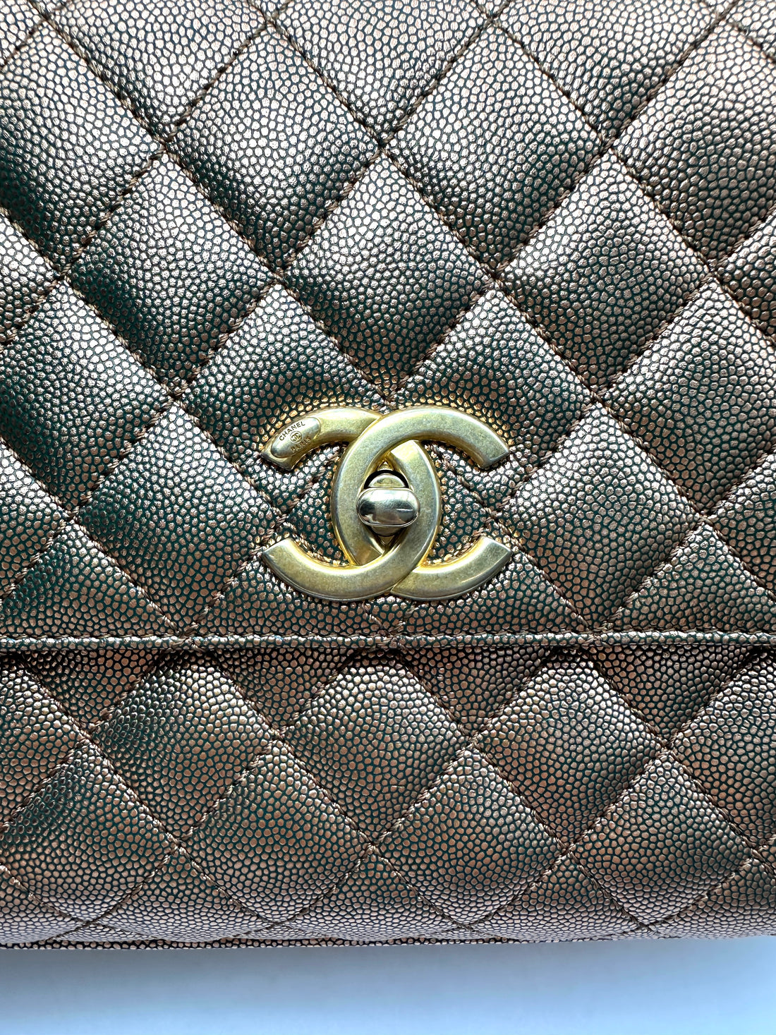 Chanel CoCo Handle Metallic Copper Caviar Leather Shoulder Bag(28***87) IRIS263