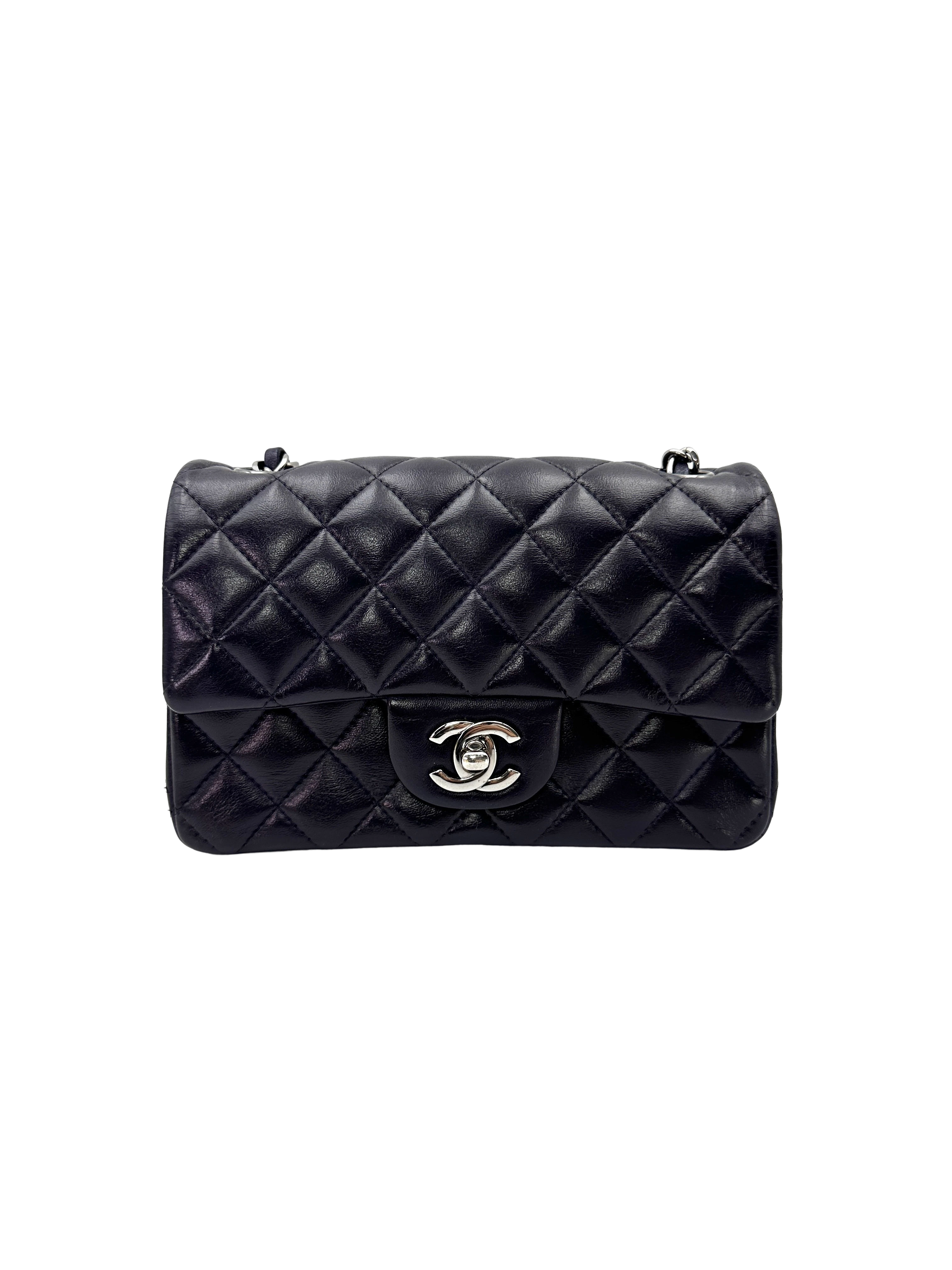 Chanel Classic Flap Purple Quilted Leather Mini Shoulder Bag(23***44) CC2434