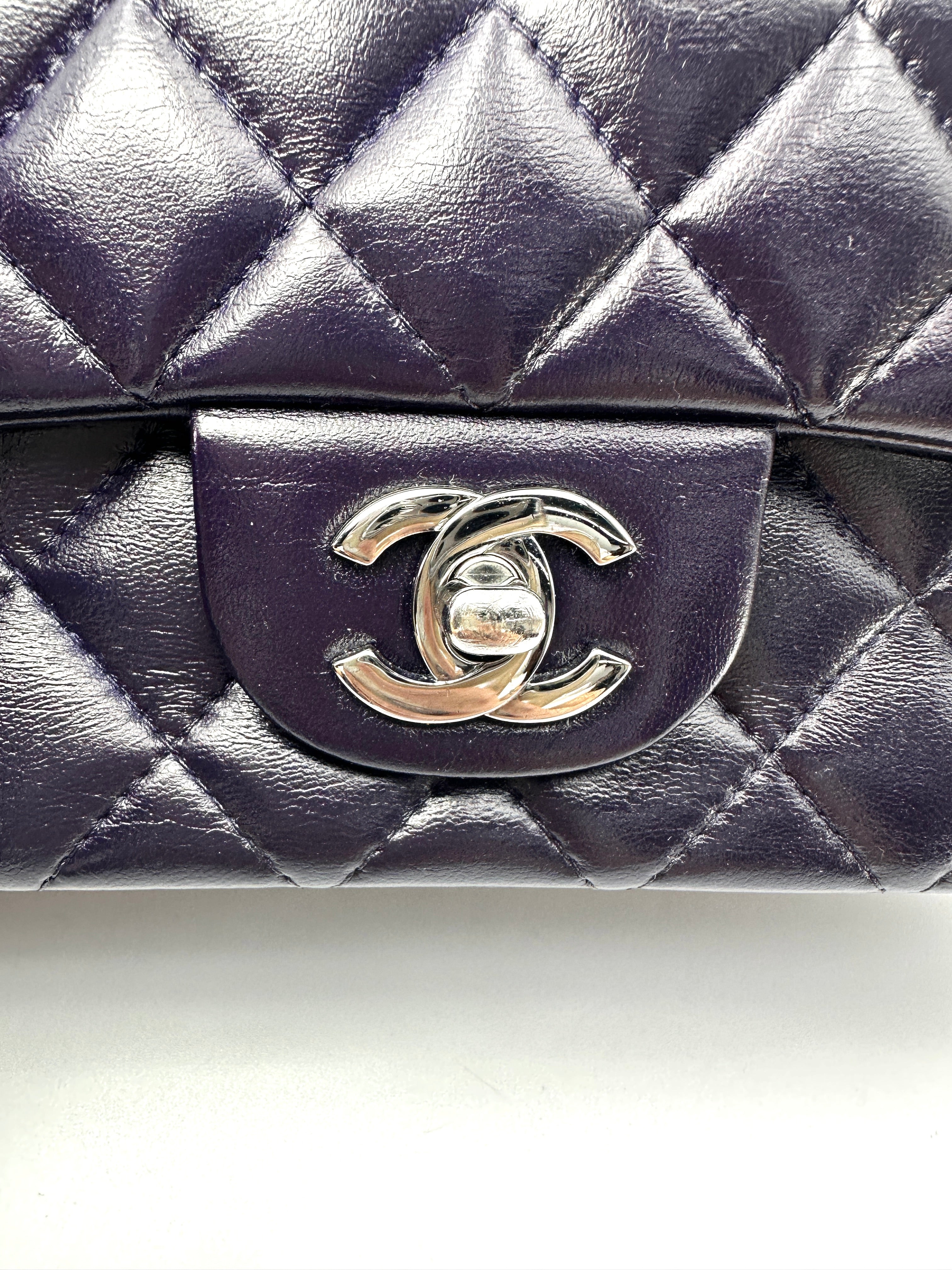 Chanel Classic Flap Purple Quilted Leather Mini Shoulder Bag(23***44) CC2434