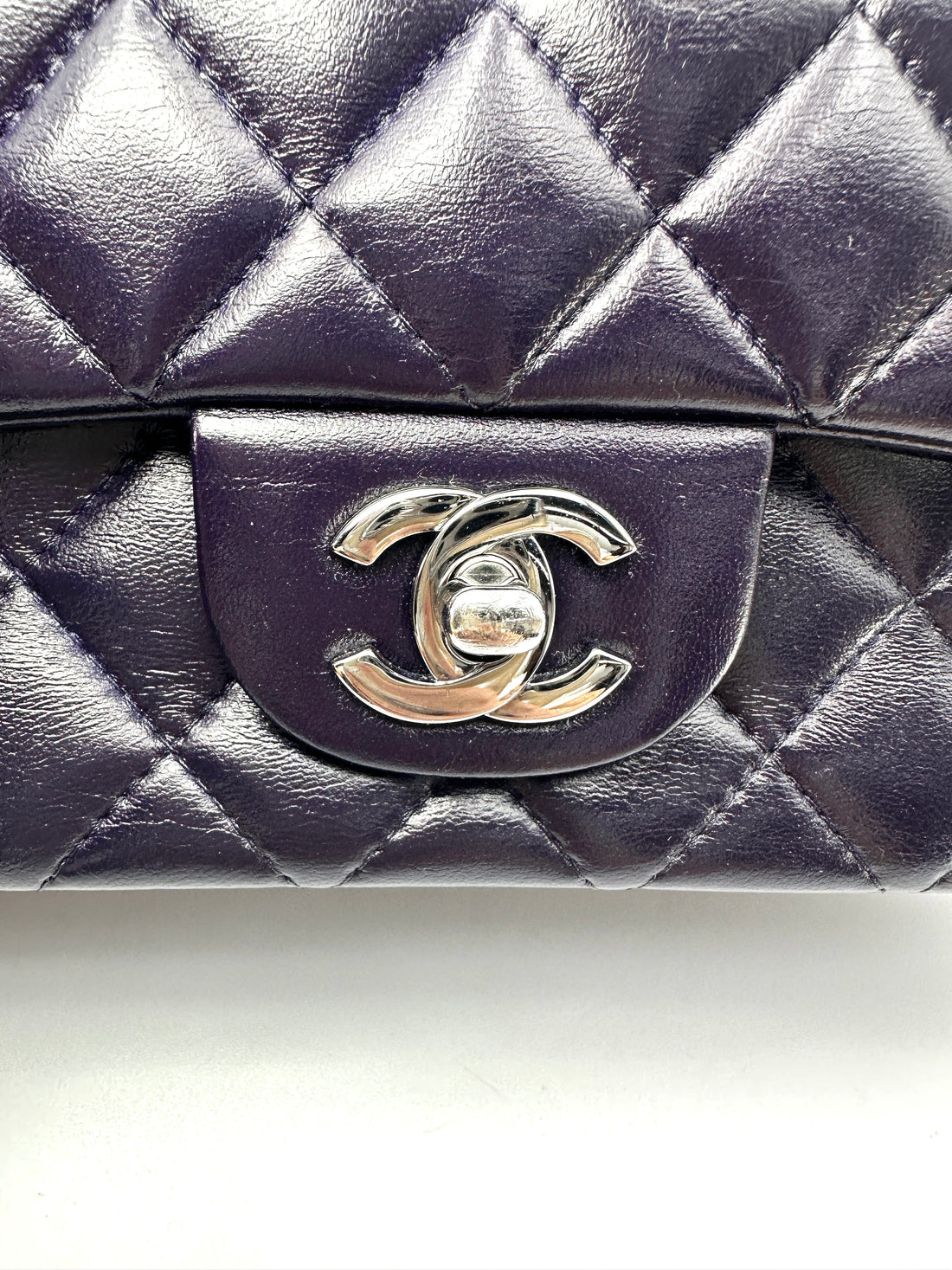 Chanel Classic Flap Purple Quilted Leather Mini Shoulder Bag(23***44) CC2434
