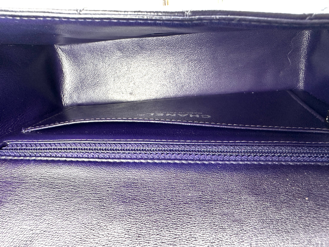 Chanel Classic Flap Purple Quilted Leather Mini Shoulder Bag(23***44) CC2434