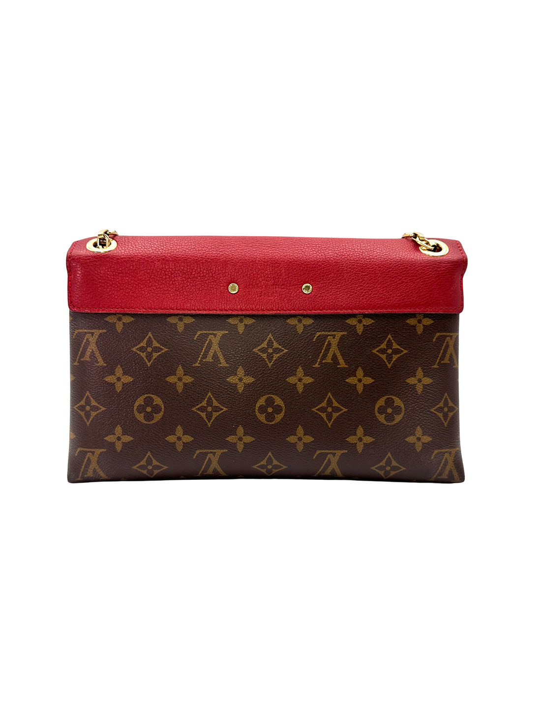Louis Vuitton Pallas Monogram Canvas & Red Leather Shoulder Bag LV3210