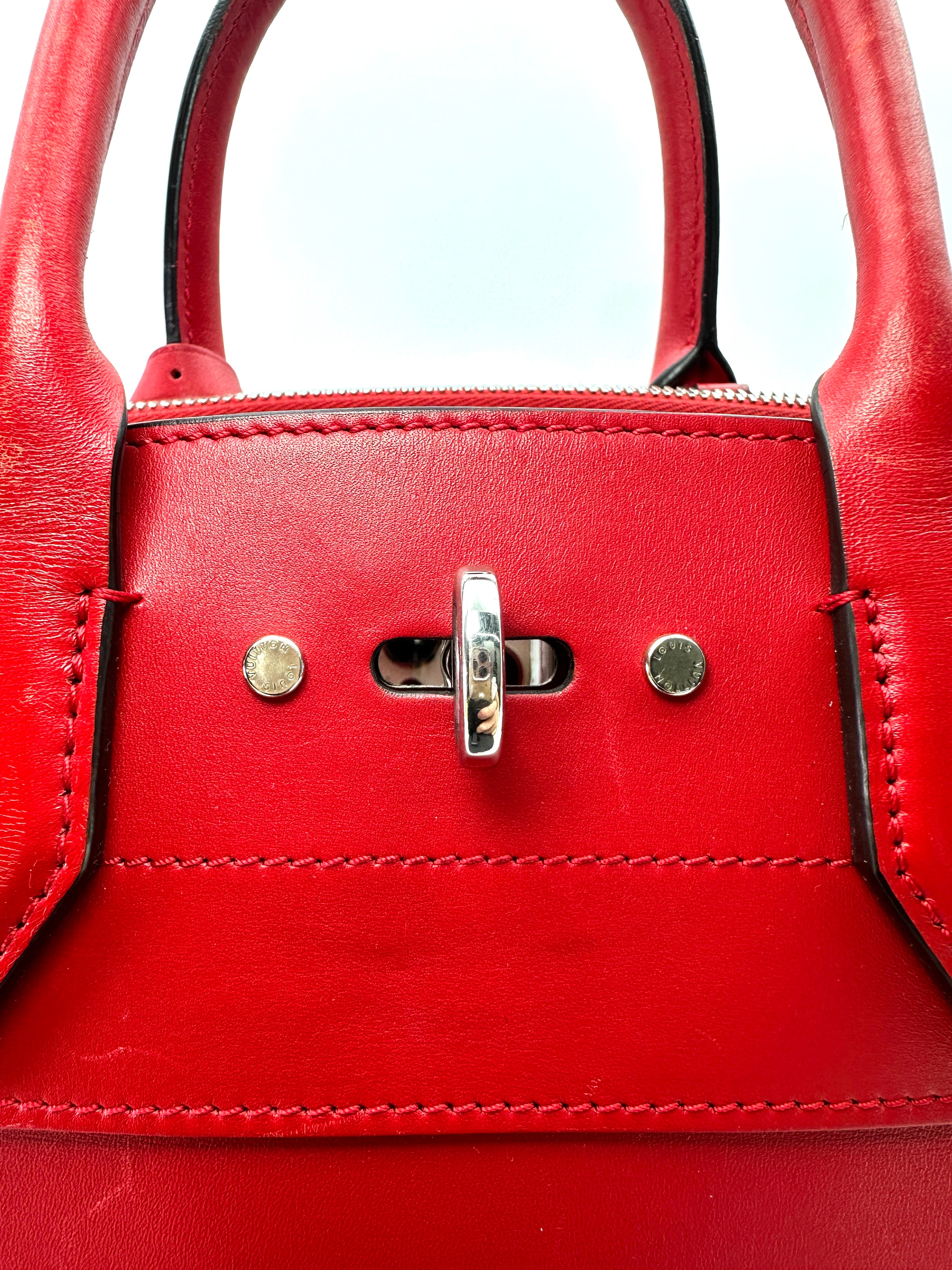 Louis Vuitton City Steamer Red Taurillon Leather Handle Bag LV3214