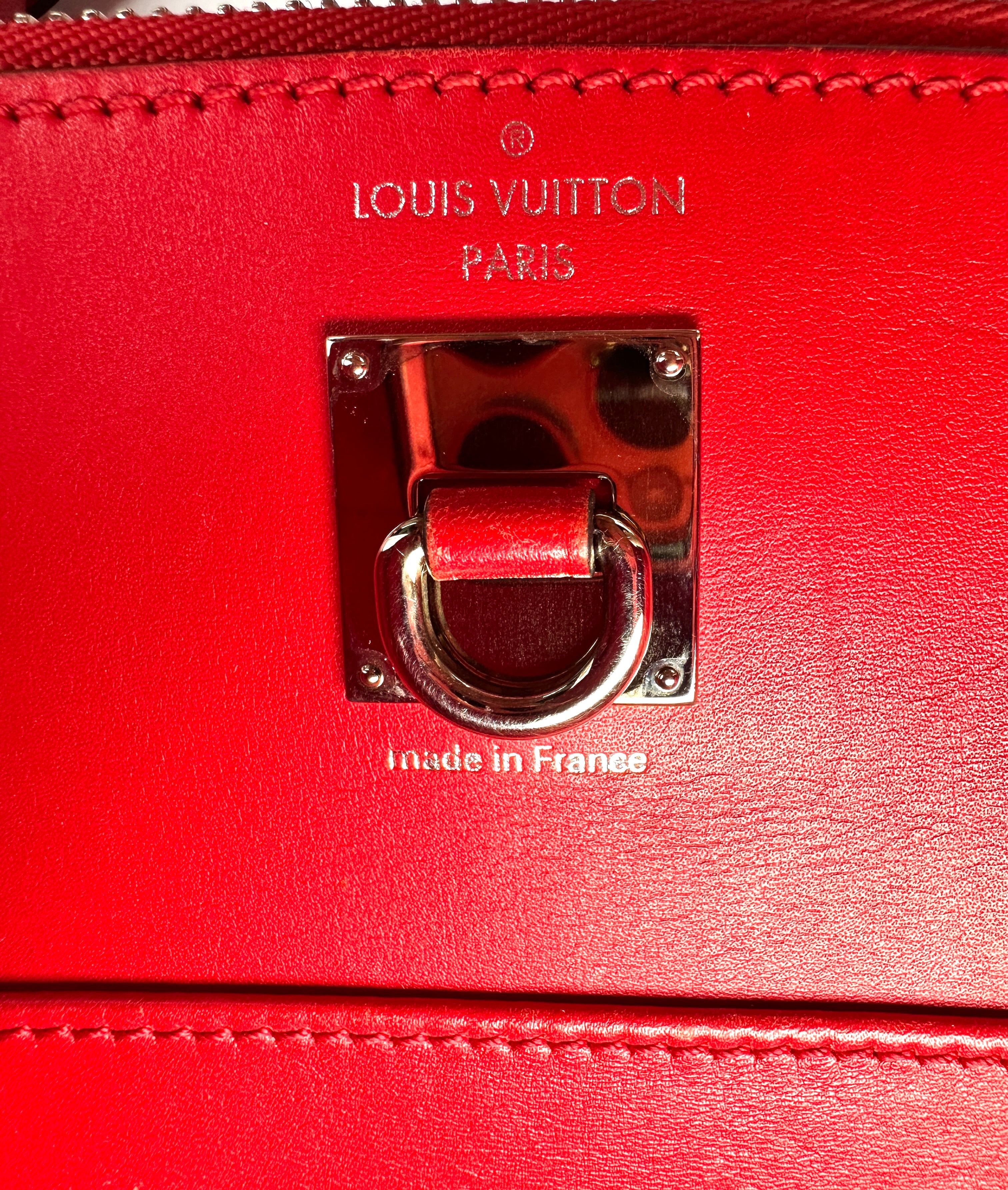 Louis Vuitton City Steamer Red Taurillon Leather Handle Bag LV3214