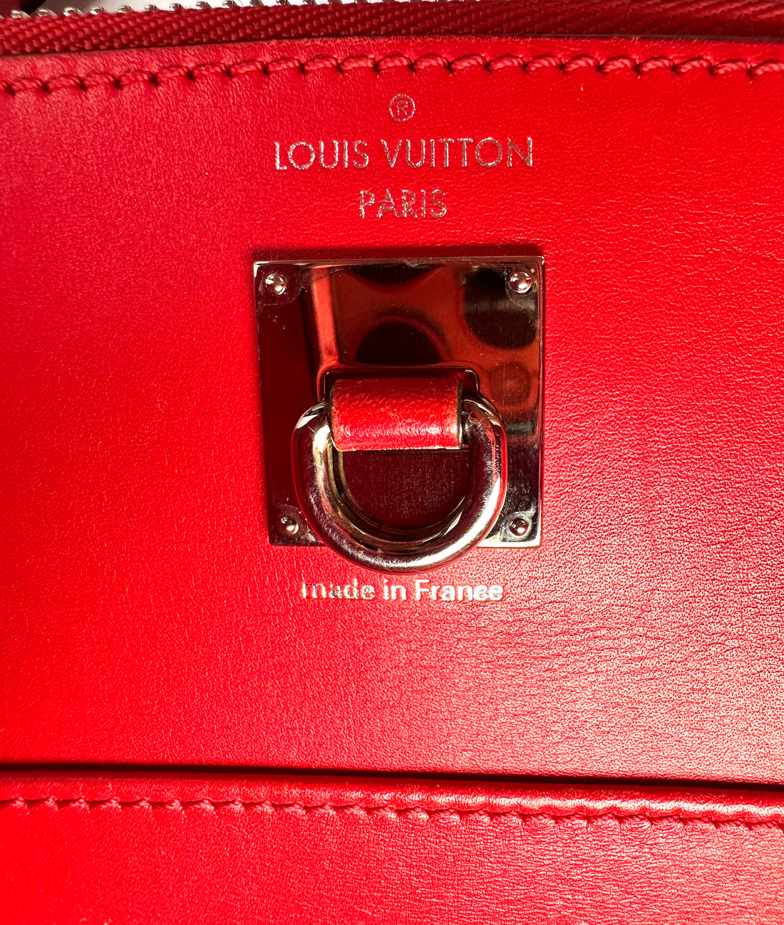 Louis Vuitton City Steamer Red Taurillon Leather Handle Bag LV3214