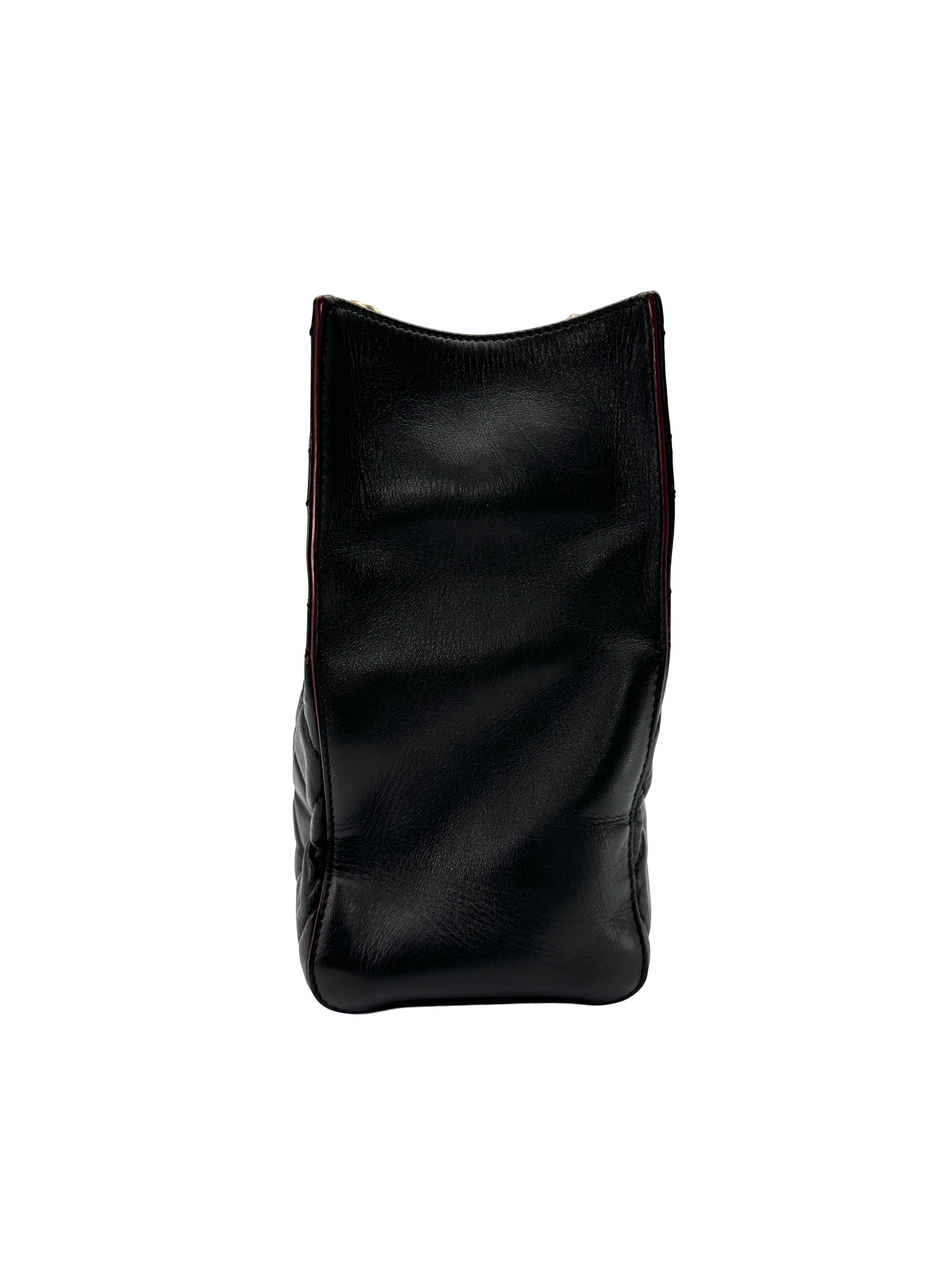 Chanel GST Black Quilted Leather Tote Handle Bag(17***14) CC2421