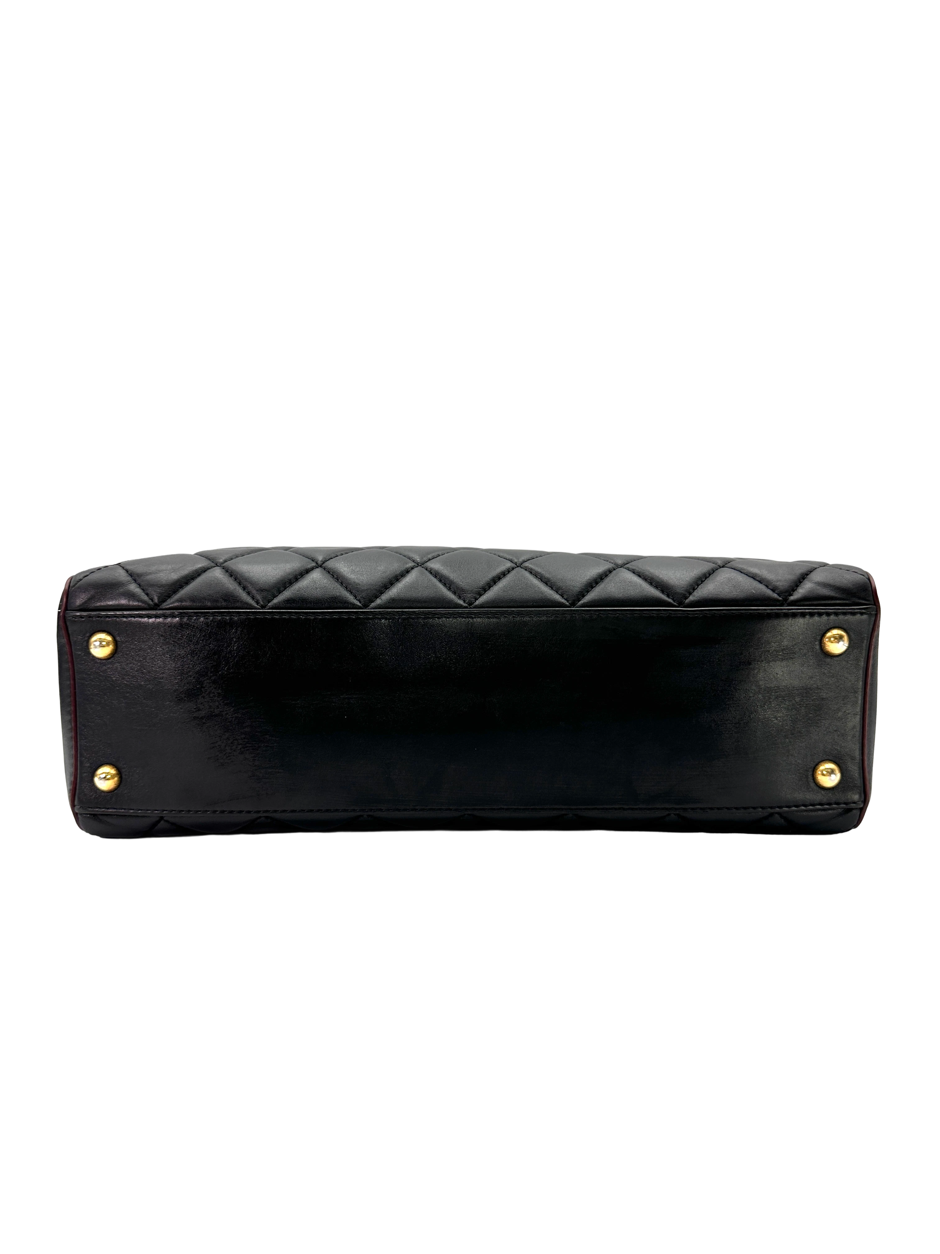 Chanel GST Black Quilted Leather Tote Handle Bag(17***14) CC2421