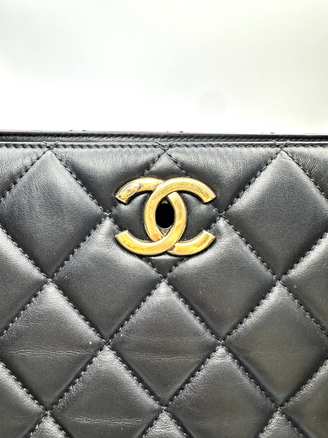 Chanel GST Black Quilted Leather Tote Handle Bag(17***14) CC2421