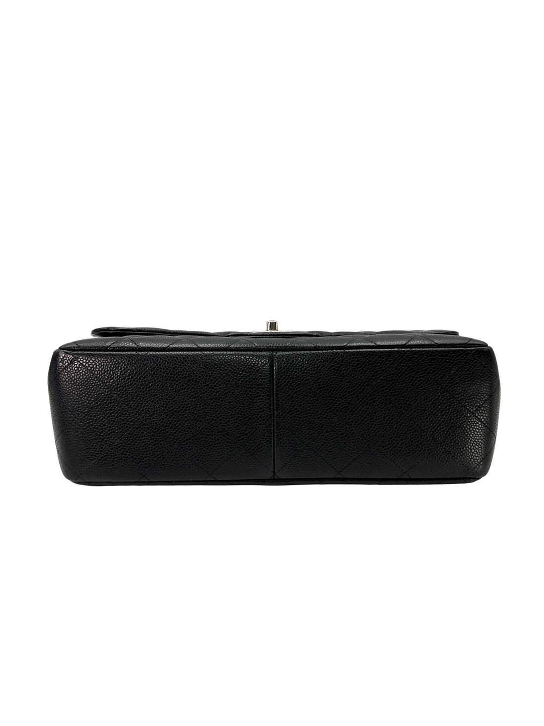 Chanel Classic Flap Black Quilted Leather Jumbo Shoulder Bag With Silver Hardware(17***19) CC2422