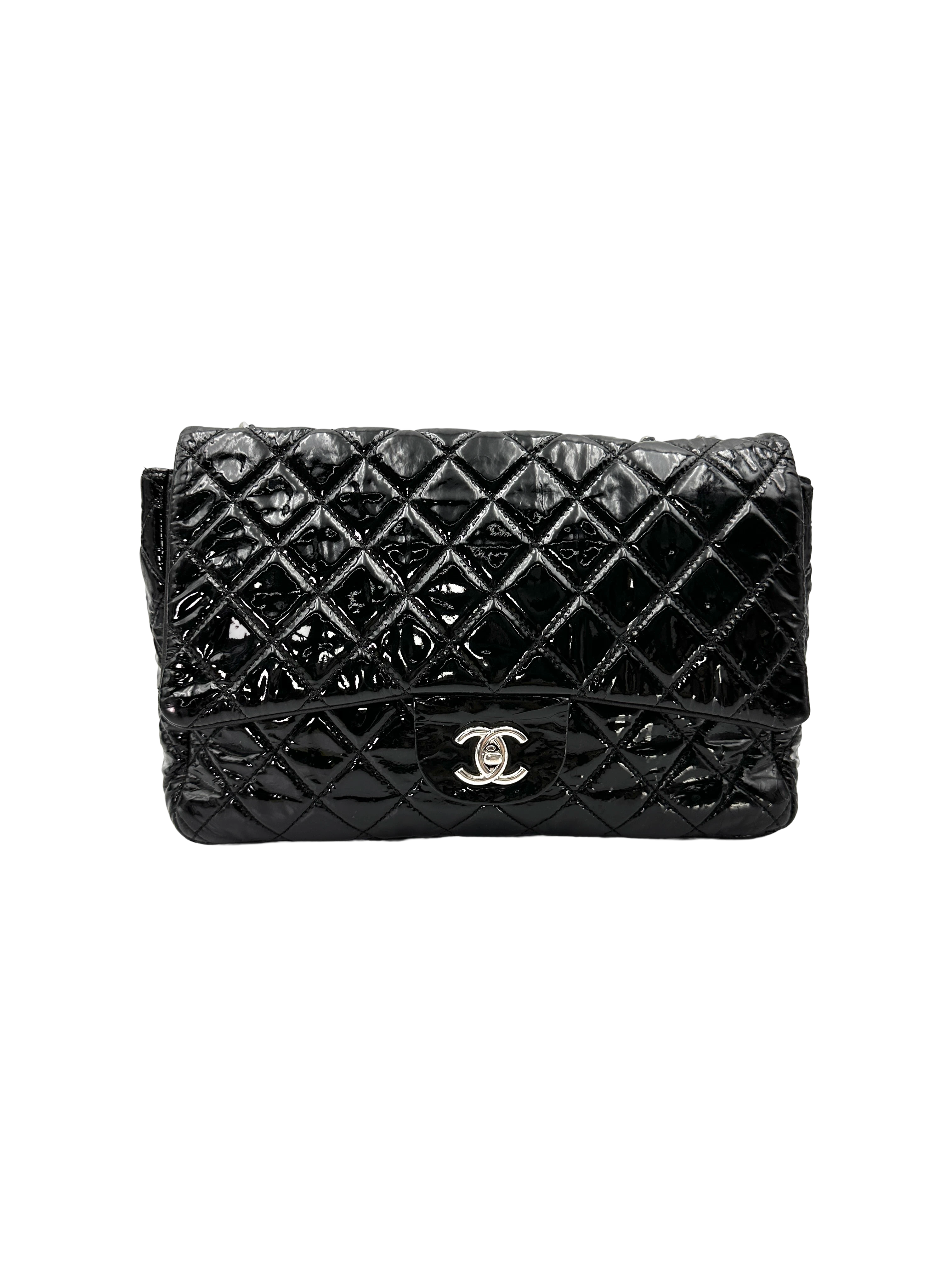 Chanel Classic Flap Black Quilted Patent Leather Shoulder Bag(12***11) CC2419