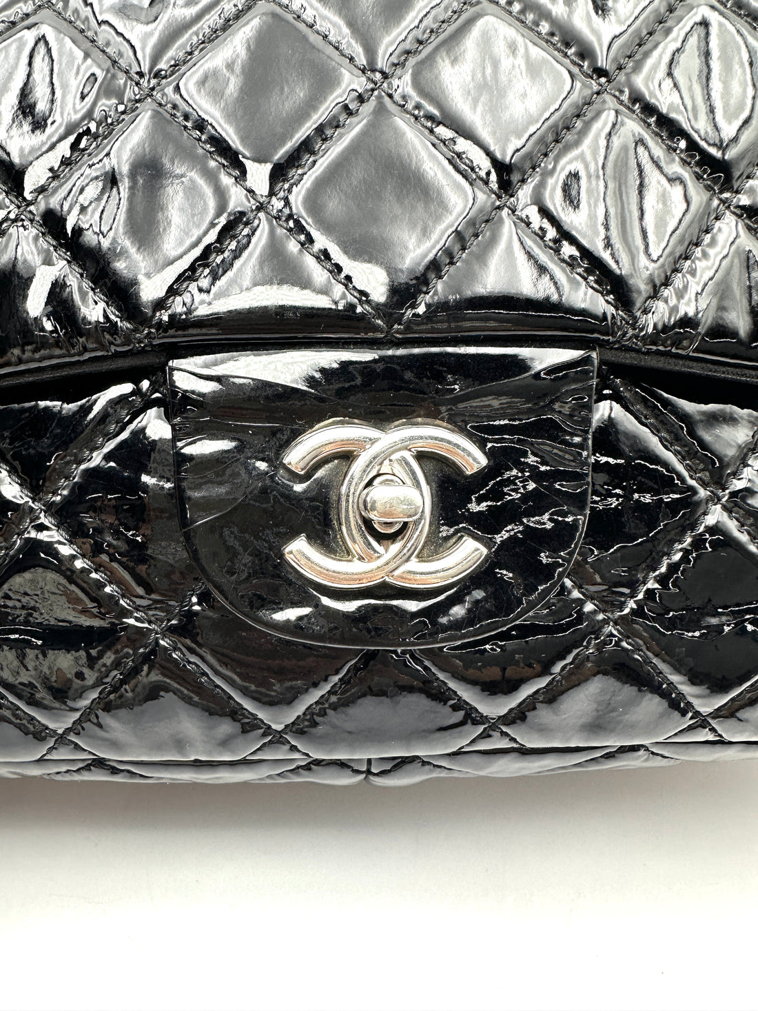 Chanel Classic Flap Black Quilted Patent Leather Shoulder Bag(12***11) CC2419