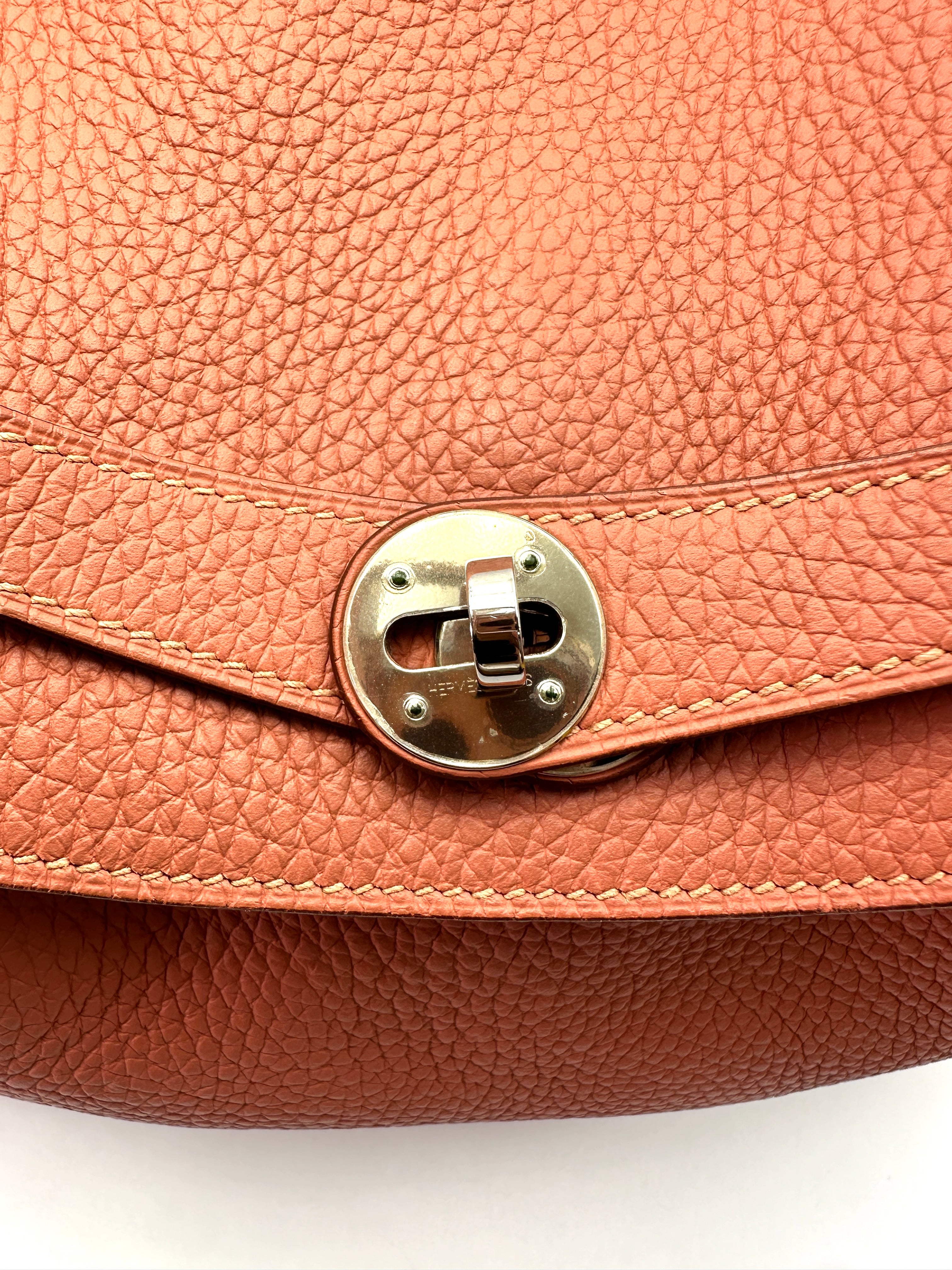 Hermes Lindy34 Orange Leather Handle Bag HR141