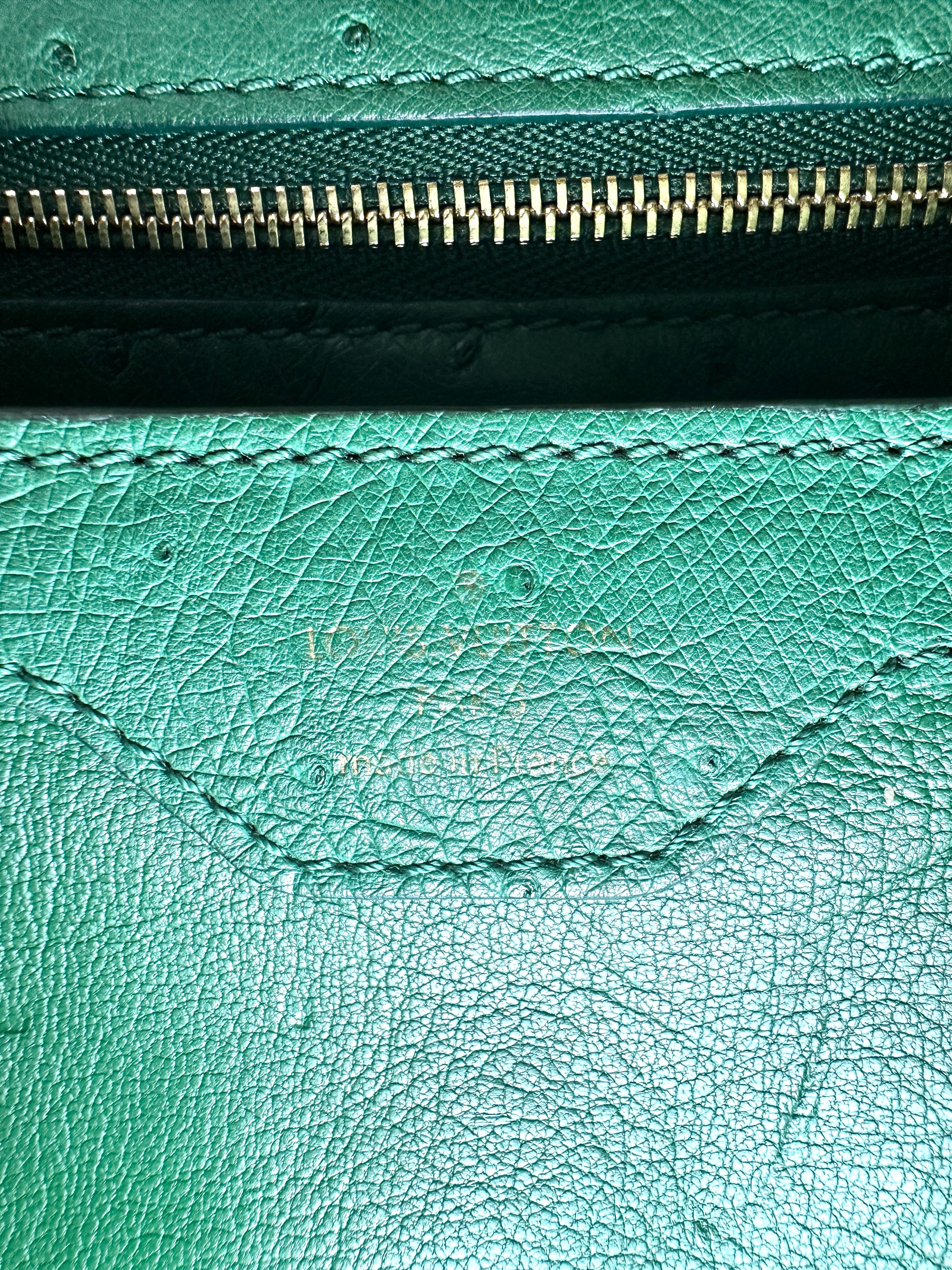 Louis Vuitton Capucines BB Green Ostrich Leather Handle Bag LV3250