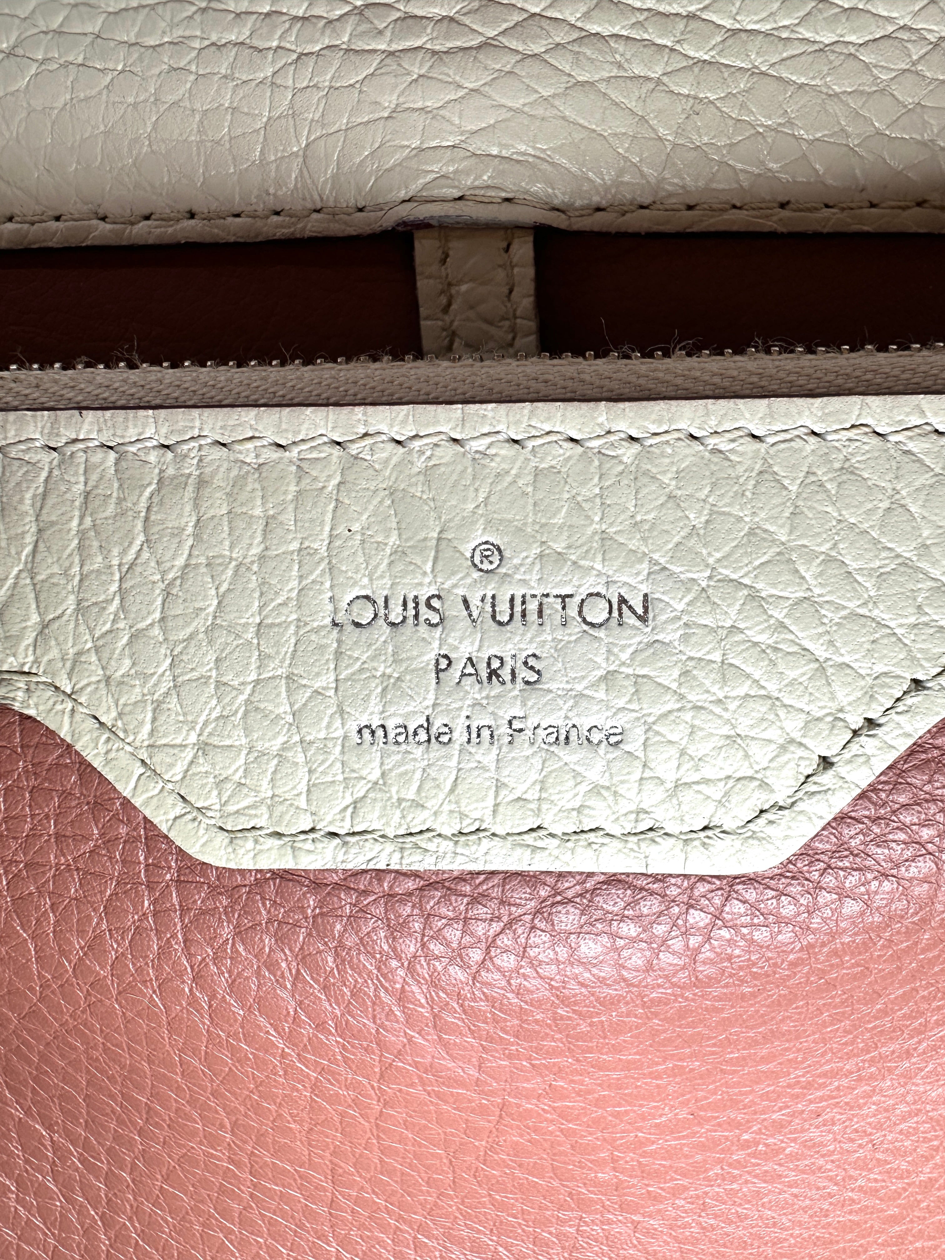 Louis Vuitton Capucines GM White Taurillon Leather Handle Bag LV3204