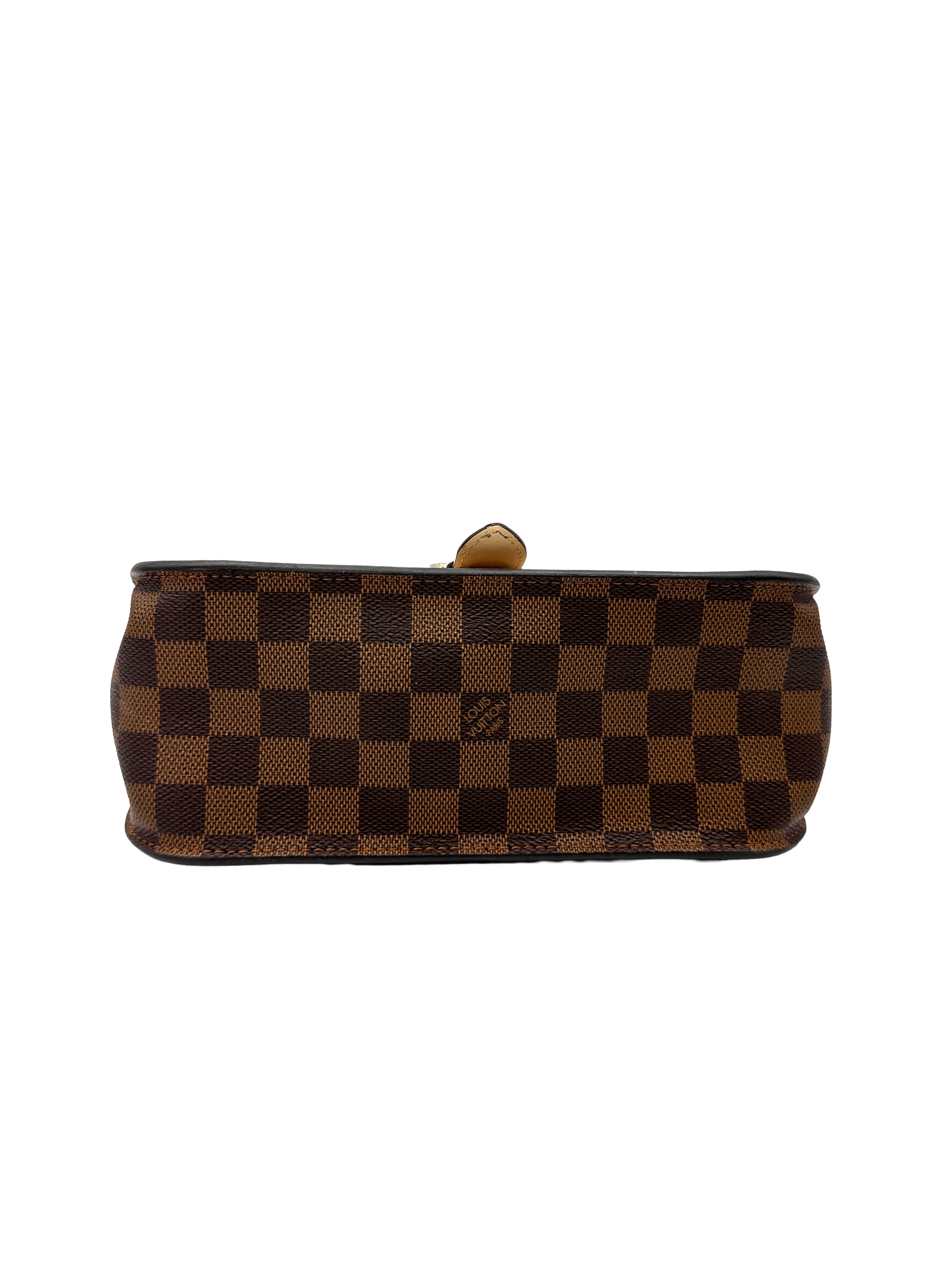 Louis Vuitton Beaumarchais Damier Ebene & Beige Leather Handle Bag LV3209
