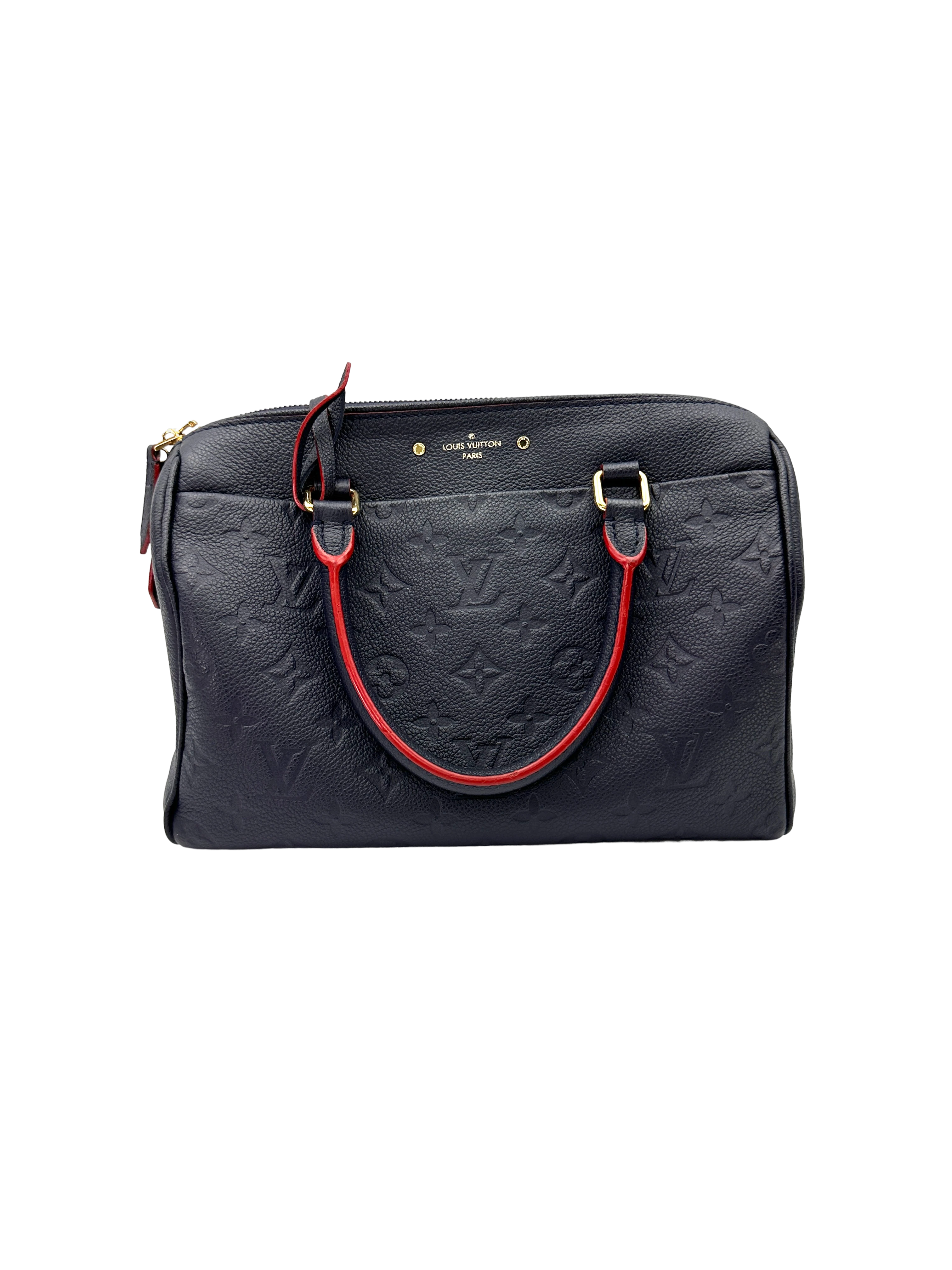 Louis Vuitton Speedy25 Navy Monogram Empreinte Leather Handle Bag LV3215