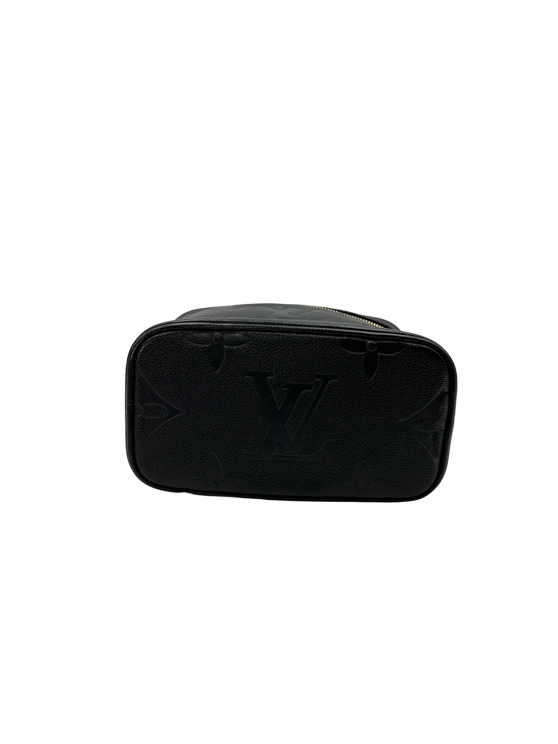 Louis Vuitton Vanity PM Black Monogram Empreinte Leather Handle Bag LV3207