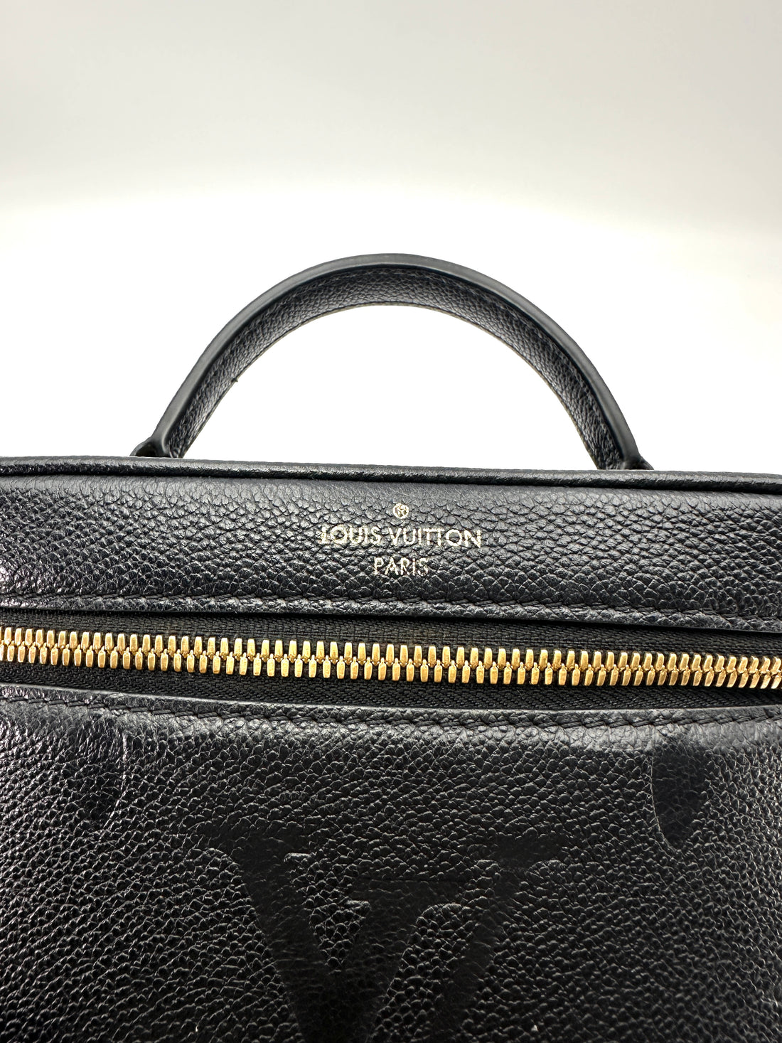 Louis Vuitton Vanity PM Black Monogram Empreinte Leather Handle Bag LV3207