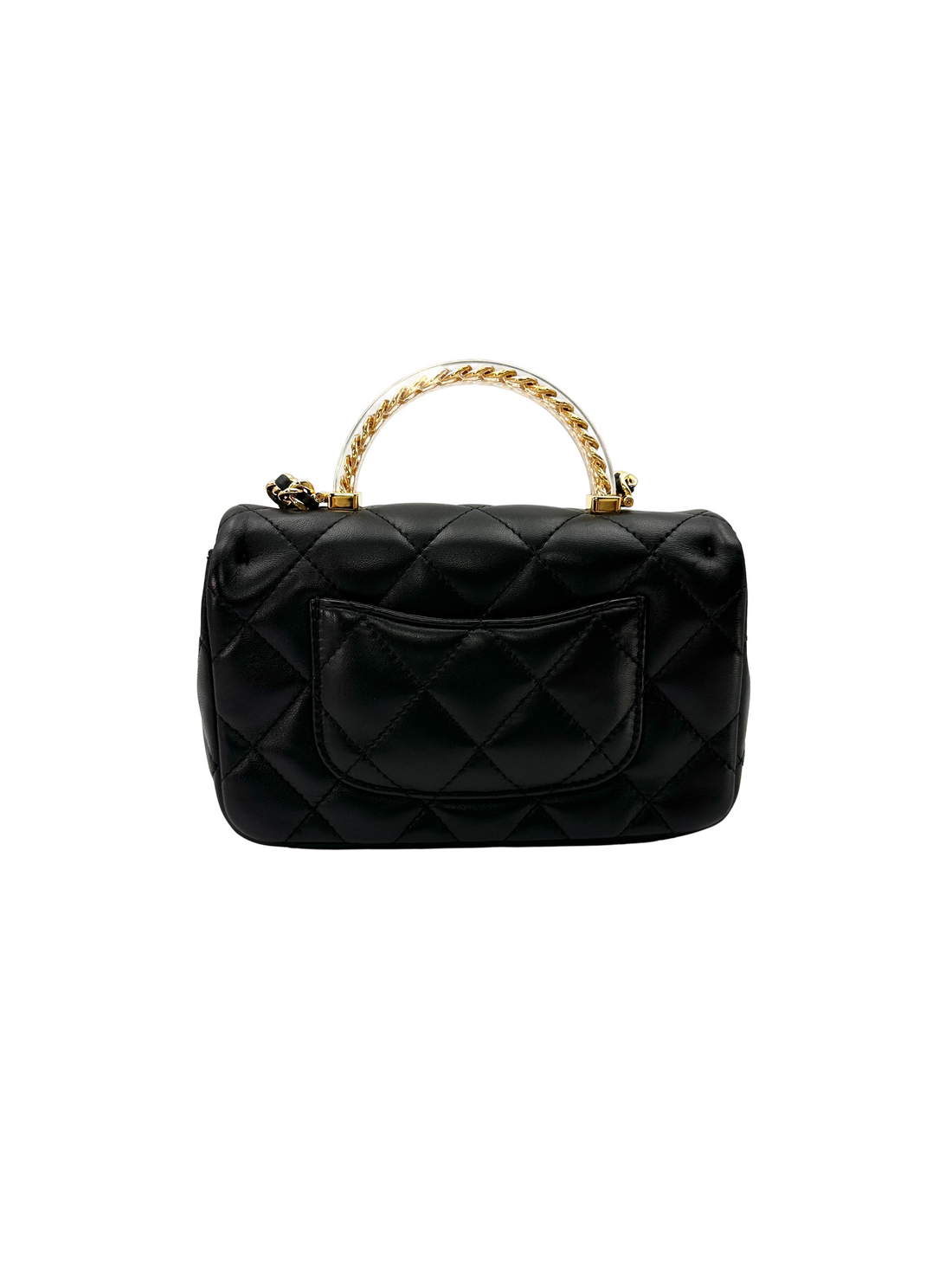 Chanel 24S Black Quilted Leather Handle Bag With Gold Hardware(N9***98) IRIS262