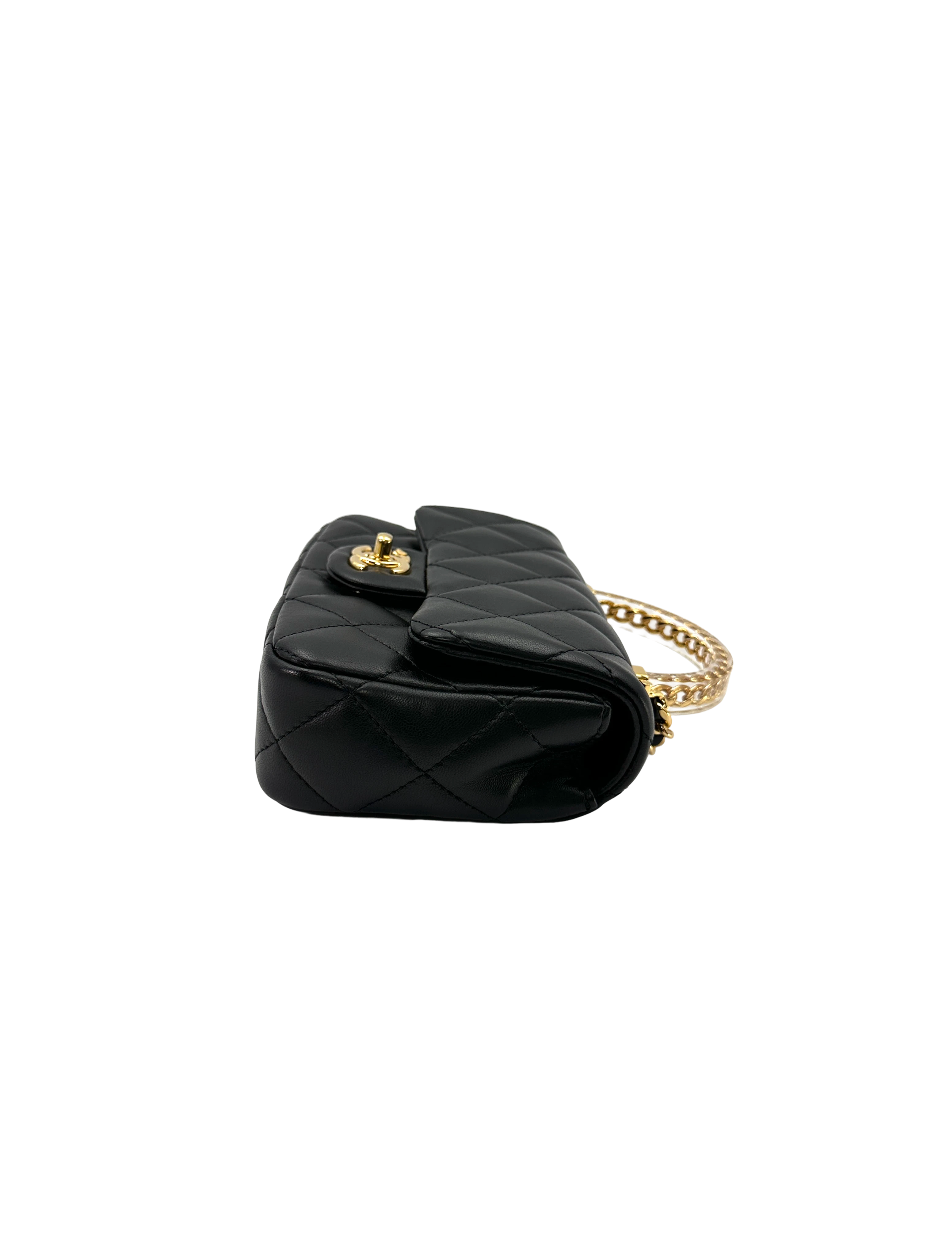 Chanel 24S Black Quilted Leather Handle Bag With Gold Hardware(N9***98) IRIS262