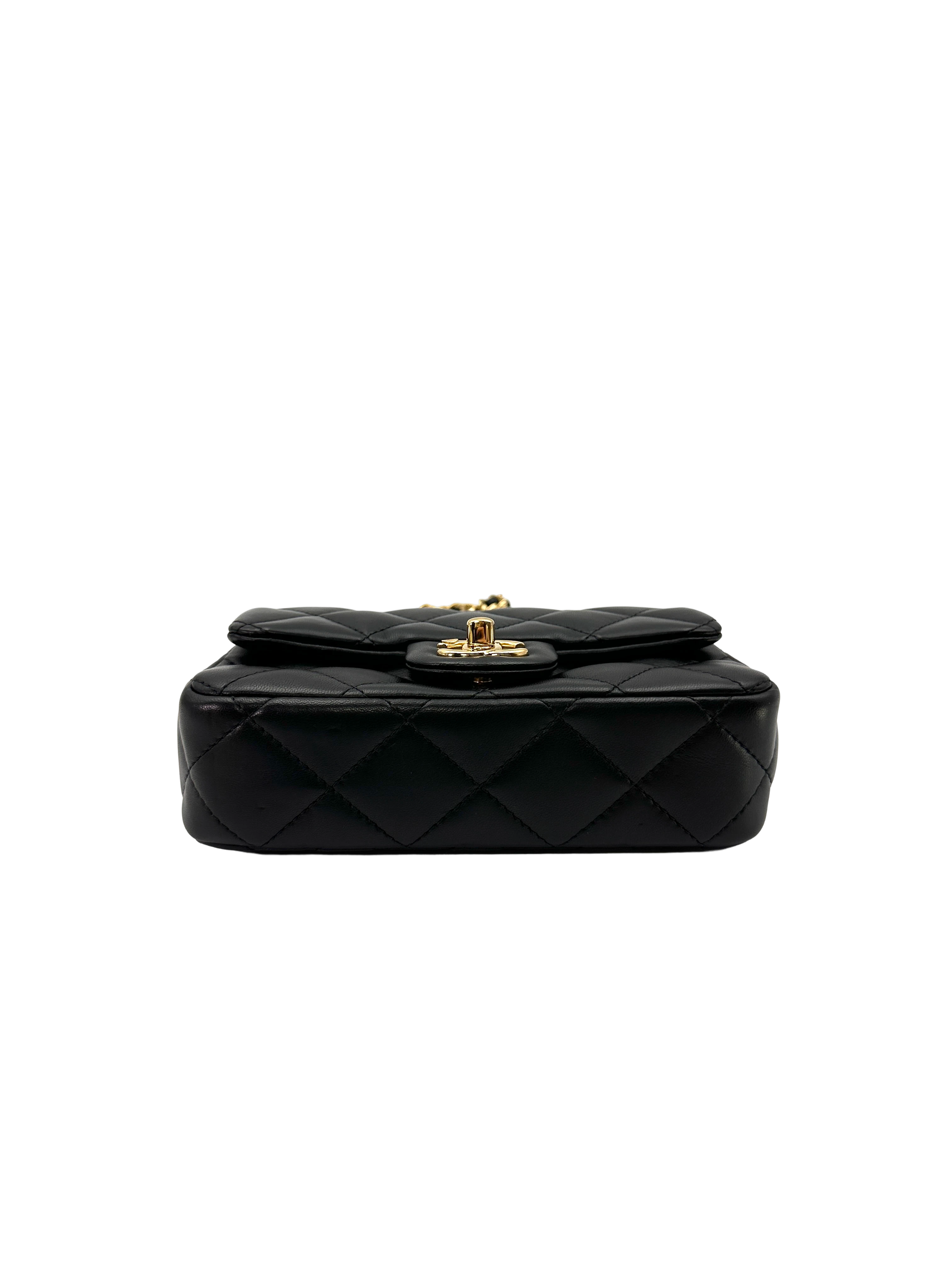 Chanel 24S Black Quilted Leather Handle Bag With Gold Hardware(N9***98) IRIS262