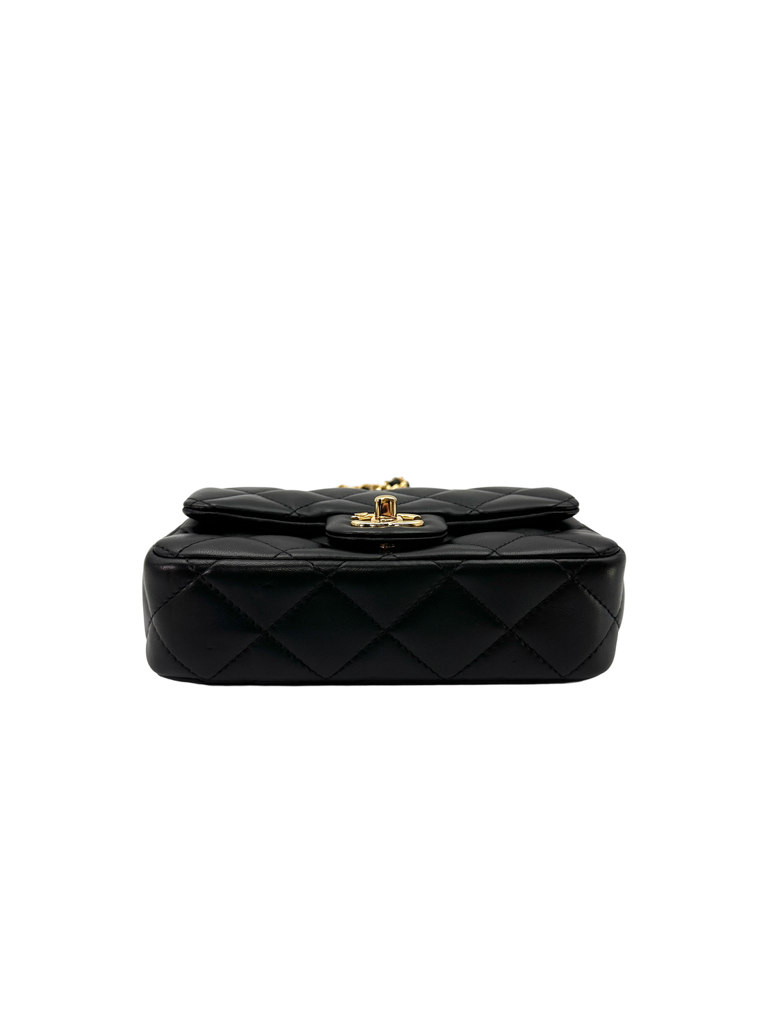 Chanel 24S Black Quilted Leather Handle Bag With Gold Hardware(N9***98) IRIS262