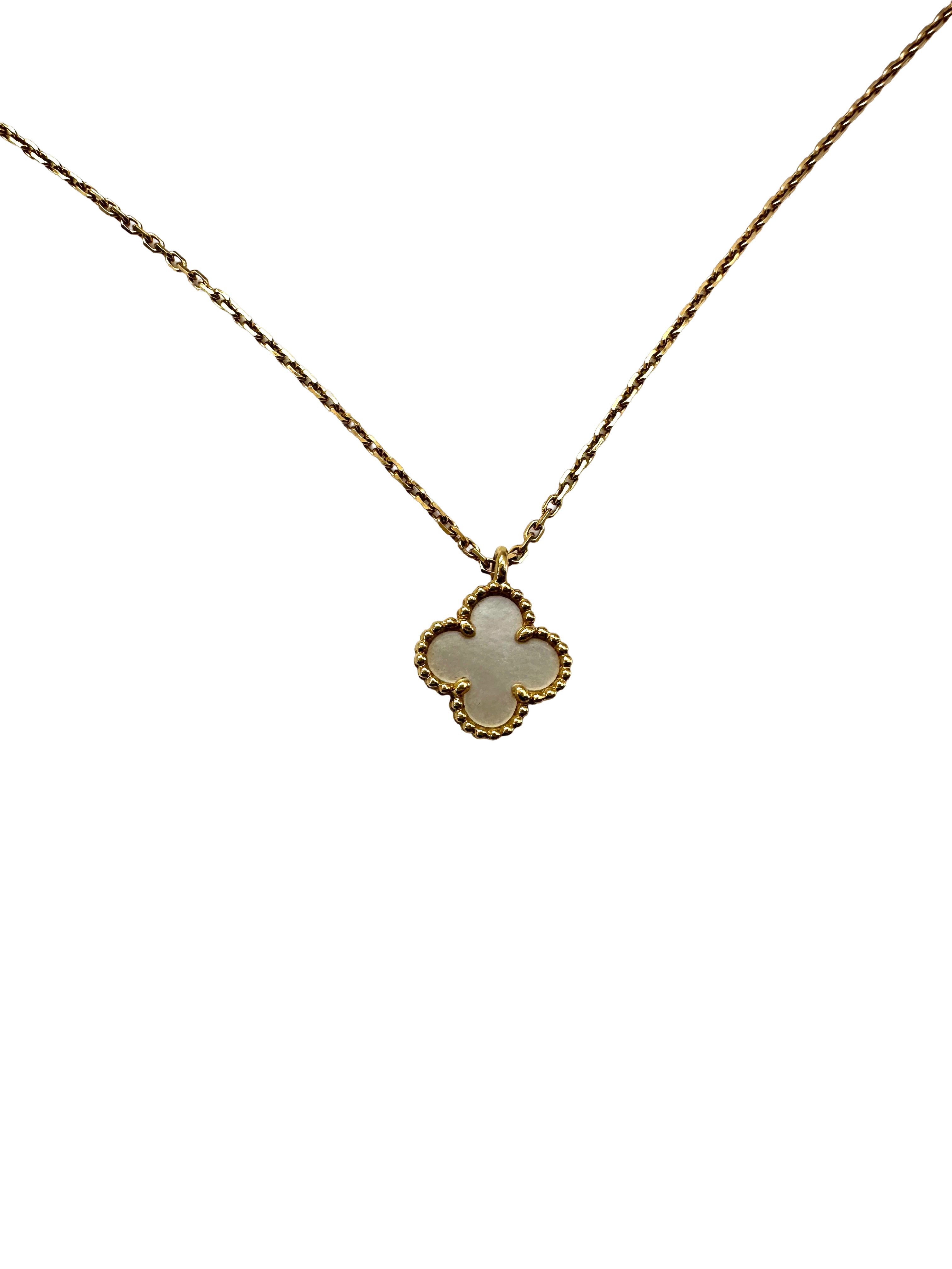 Van Cleef & Arpels White Alhambra Pendant Necklace VC10