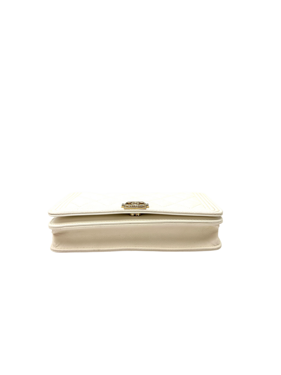 Chanel LeBoy White Quilted Leather Wallet On Chain(27***33) CC2427