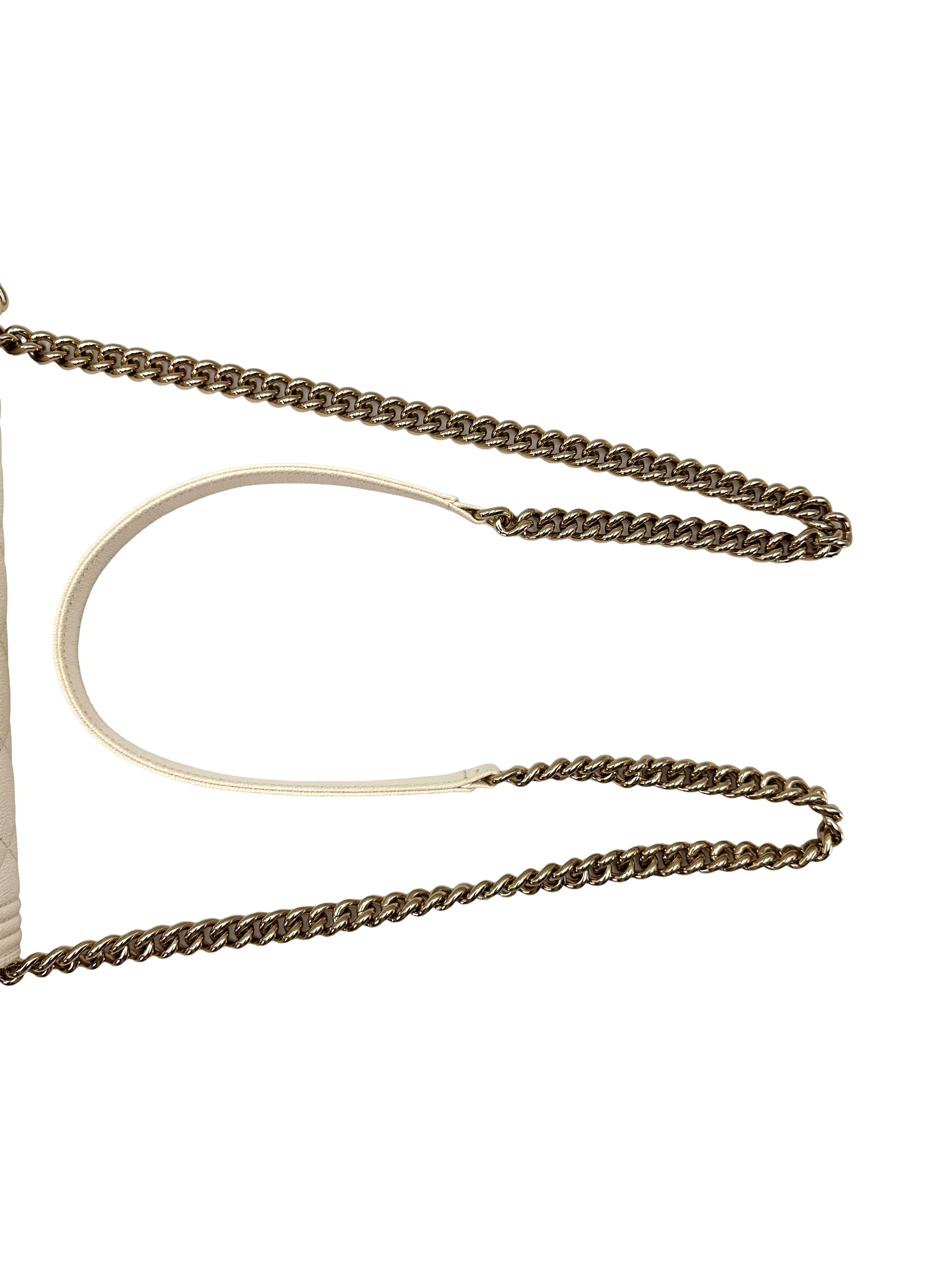 Chanel LeBoy White Quilted Leather Wallet On Chain(27***33) CC2427