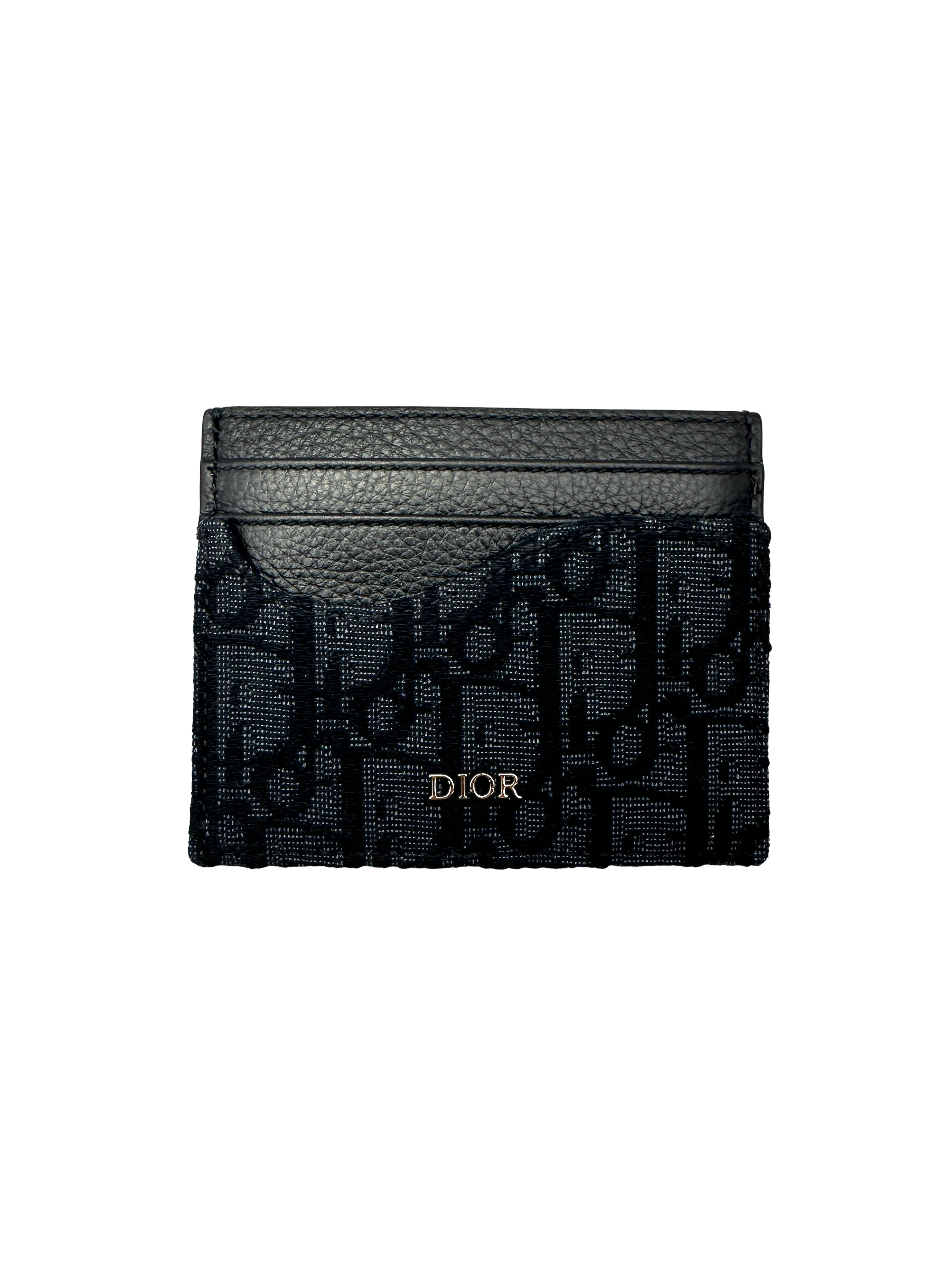 Christian Dior Oblique Navy Jacquard Card Holder DOA01