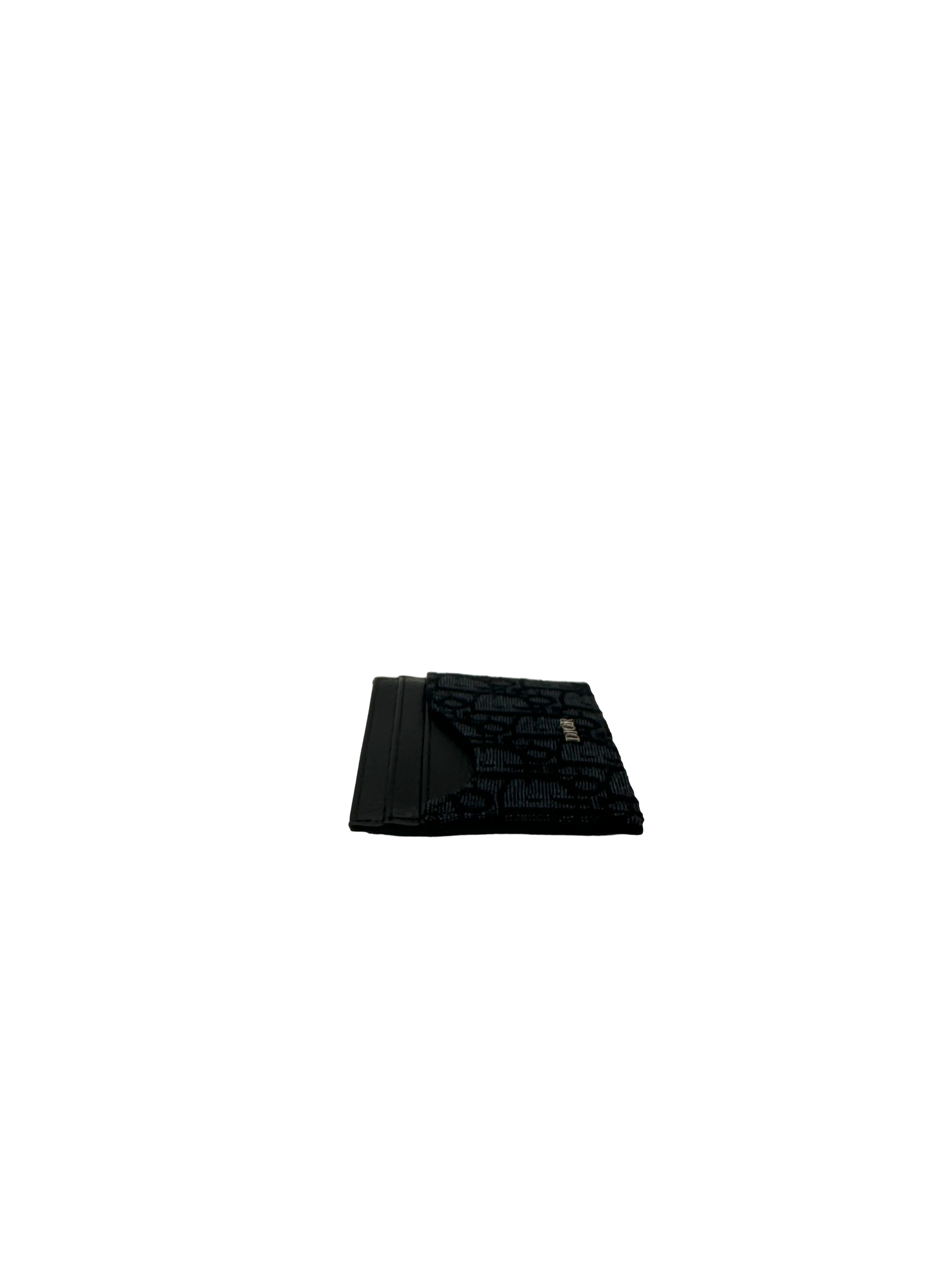 Christian Dior Oblique Navy Jacquard Card Holder DOA01