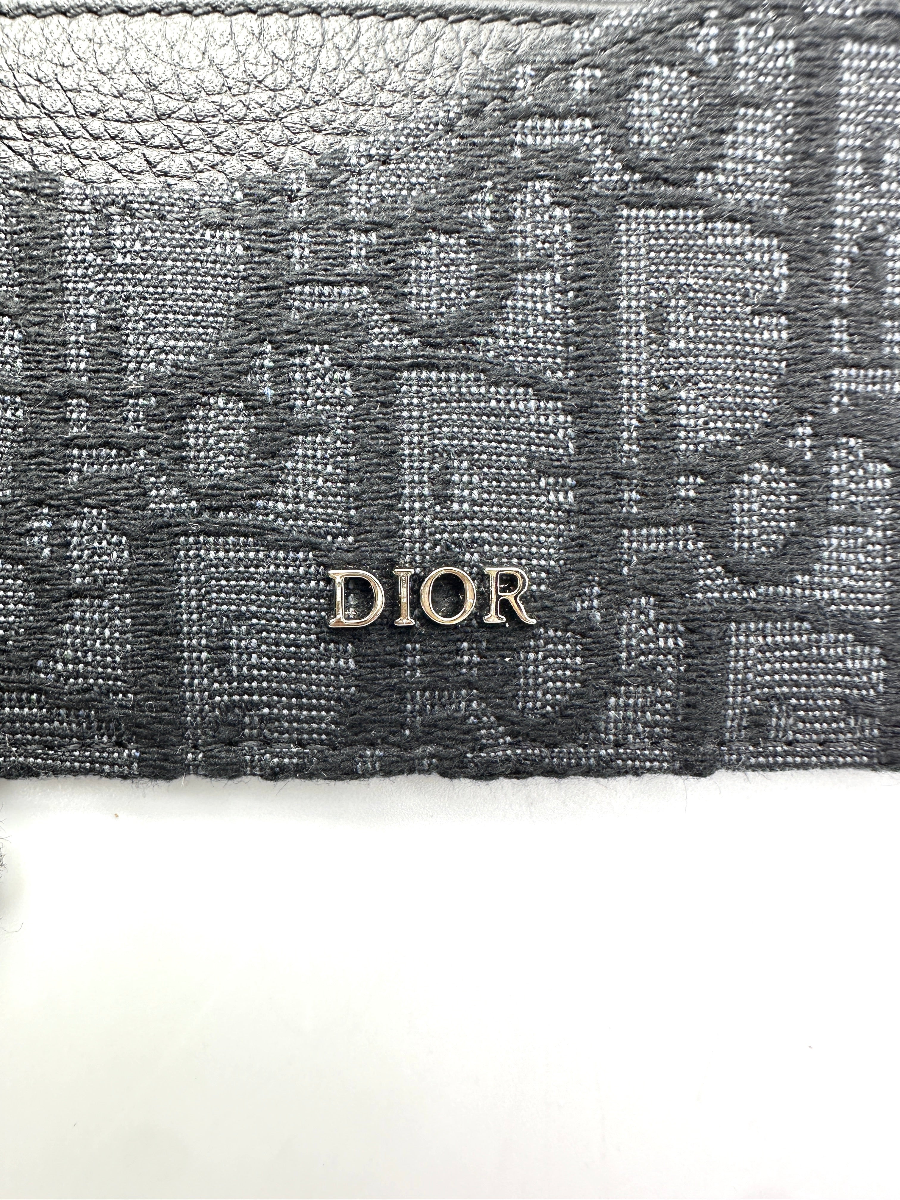 Christian Dior Oblique Navy Jacquard Card Holder DOA01