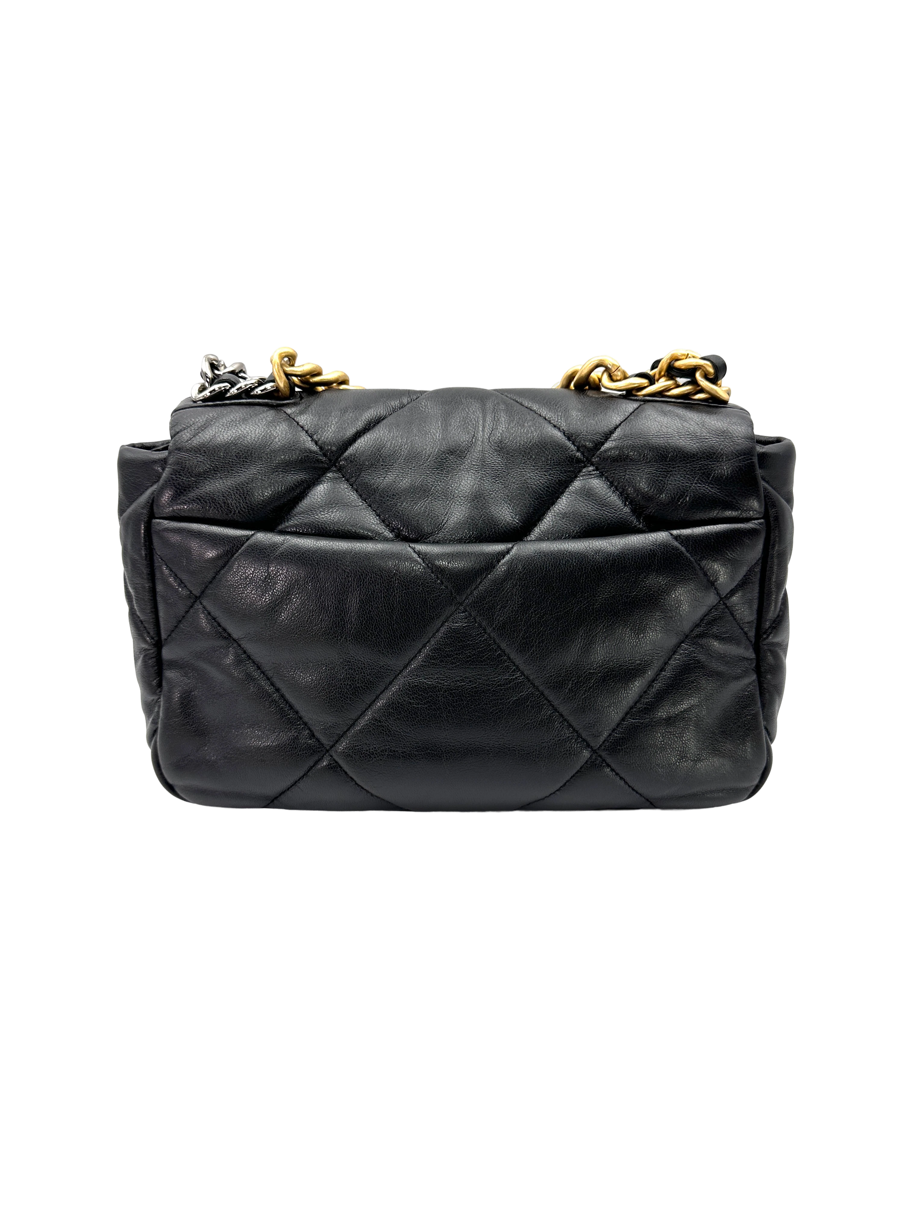 Chanel 19Bag Black Quilted Leather Small Size Flap Bag(30***52) CC2436