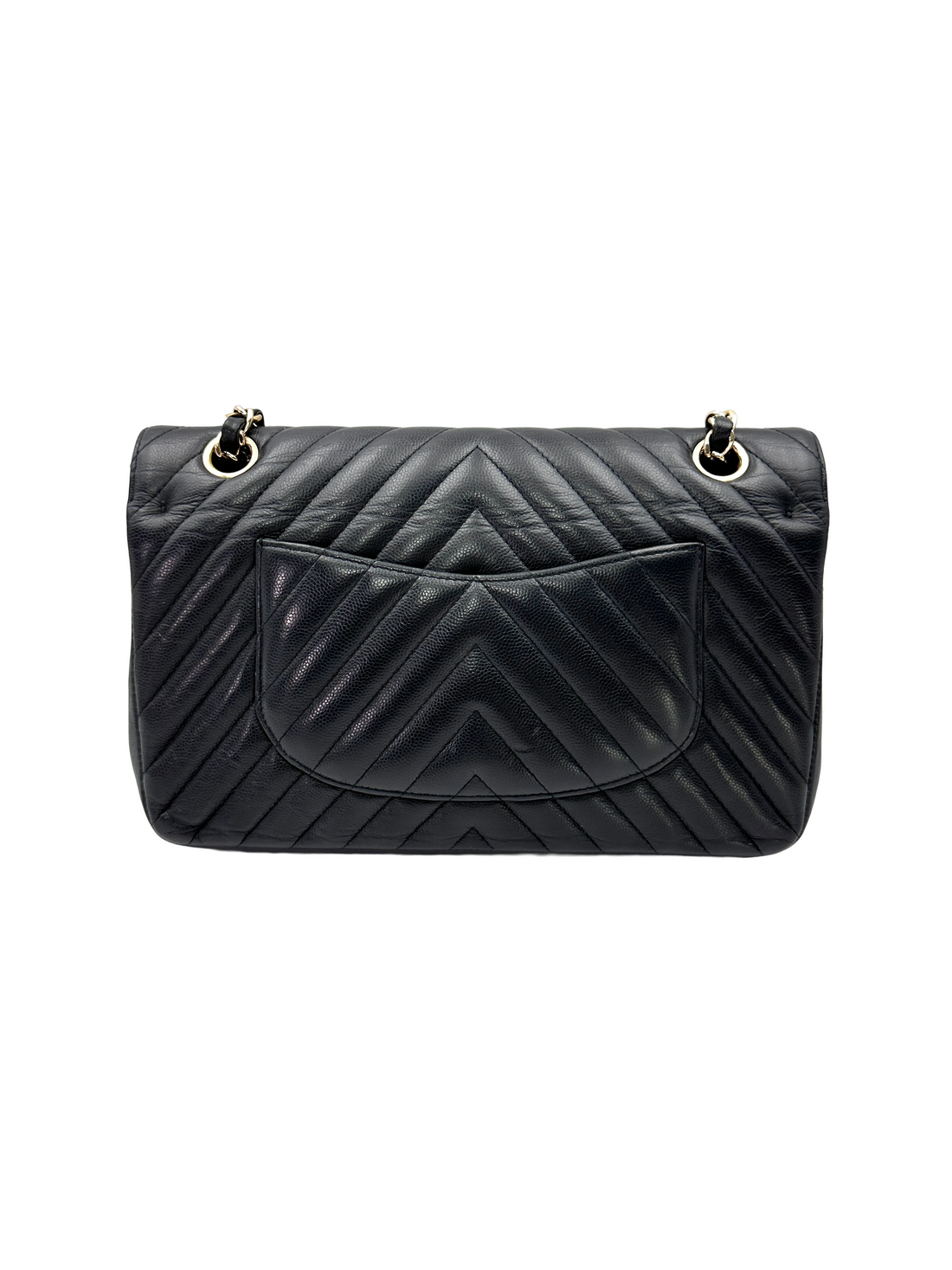 Chanel Classic Flap Black Chevron Quilted Leather Medium Size Shoulder Bag With Gold Hardware(31***67) CC2437